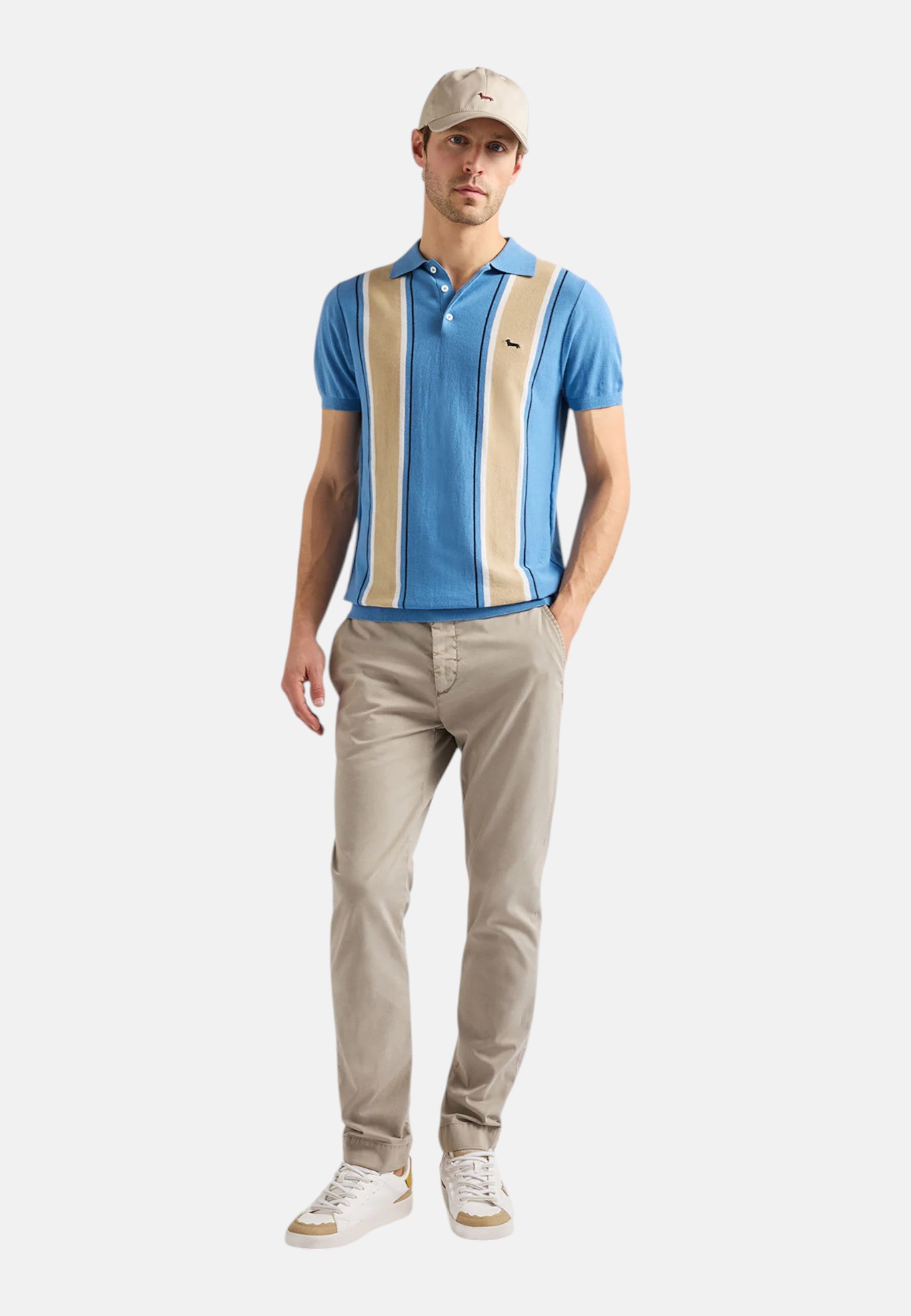 Polo Manica Corta Uomo Harmont & Blaine In Maglia SmacchInata Righe Verticali  HRQ856031075