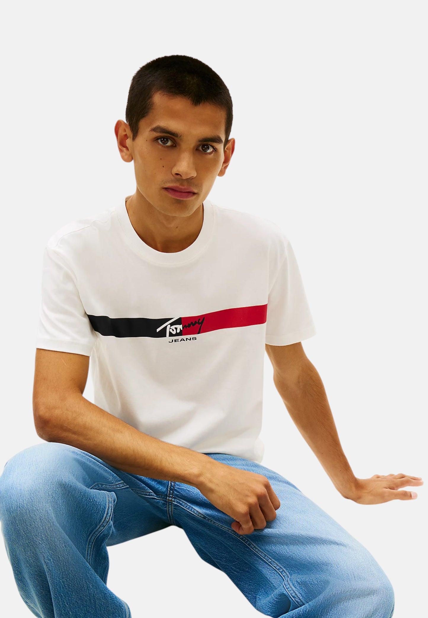T-Shirt Manica Corta Uomo Tommy Jeans  Tjm Reg Signature S DM0DM22539
