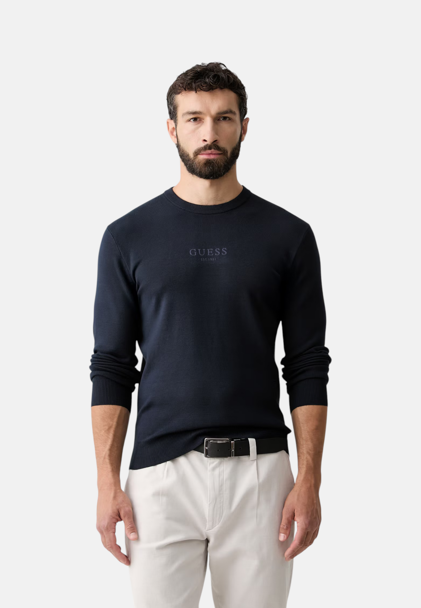 Maglione A Girocollo Uomo Guess Logo Stampato Mason M6YR12Z0917