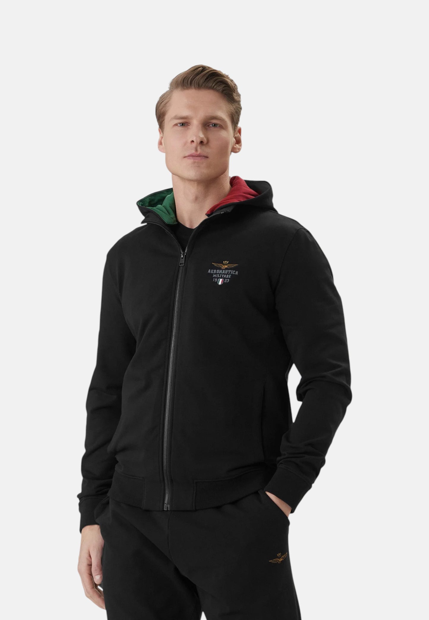 Tuta Completa Uomo Aeronautica Militare Felpa Con Zip E Cappuccio+Pantalone  261TF0108UF00674