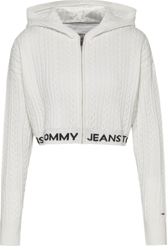 Felpa Con Zip Donna Tommy Jeans Con Cappuccio  DW0DW14266