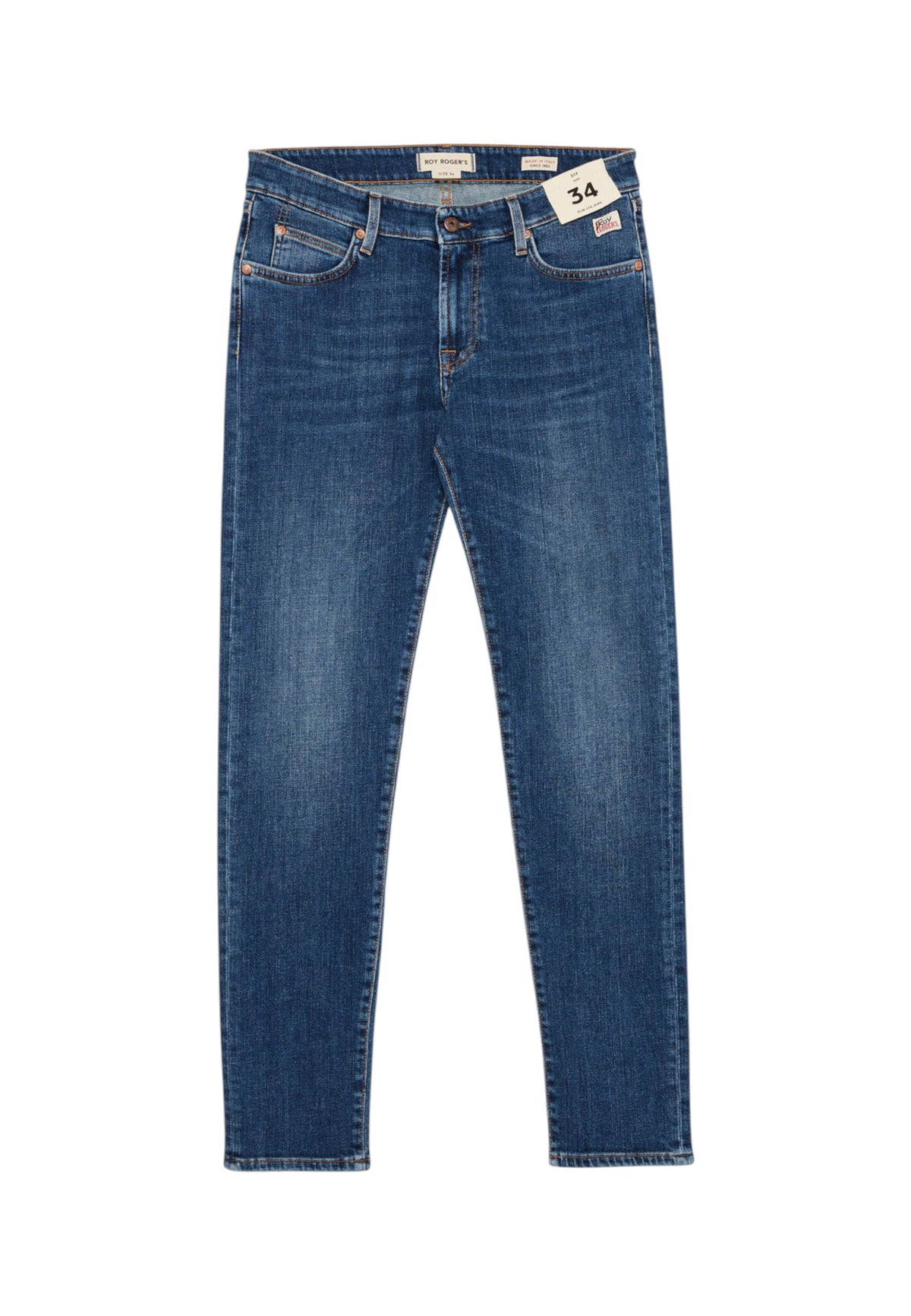 Jeans Slim Fit Uomo Roy Roger's Denim elasticizzato, lavaggio Samoa 517 RRU075D6430069