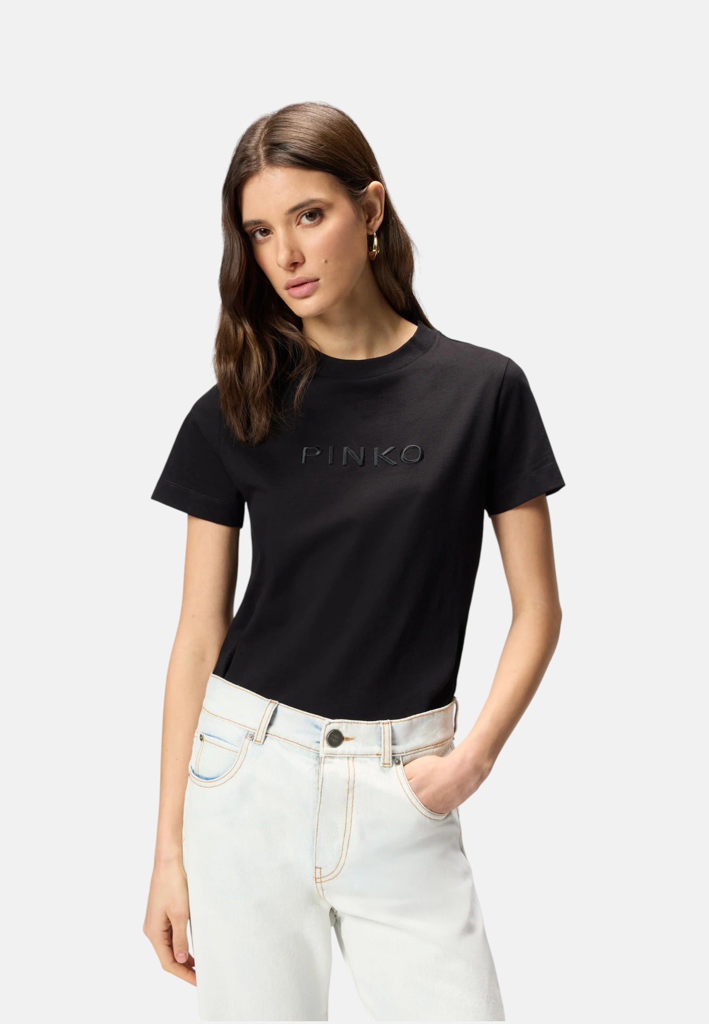 T-Shirt Manica Corta Donna Pinko Ricamo Logo Pinko Start 101752A339