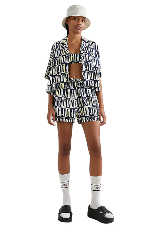 Camicia Manica Corta Donna Tommy Jeans  Spellout DW0DW15218