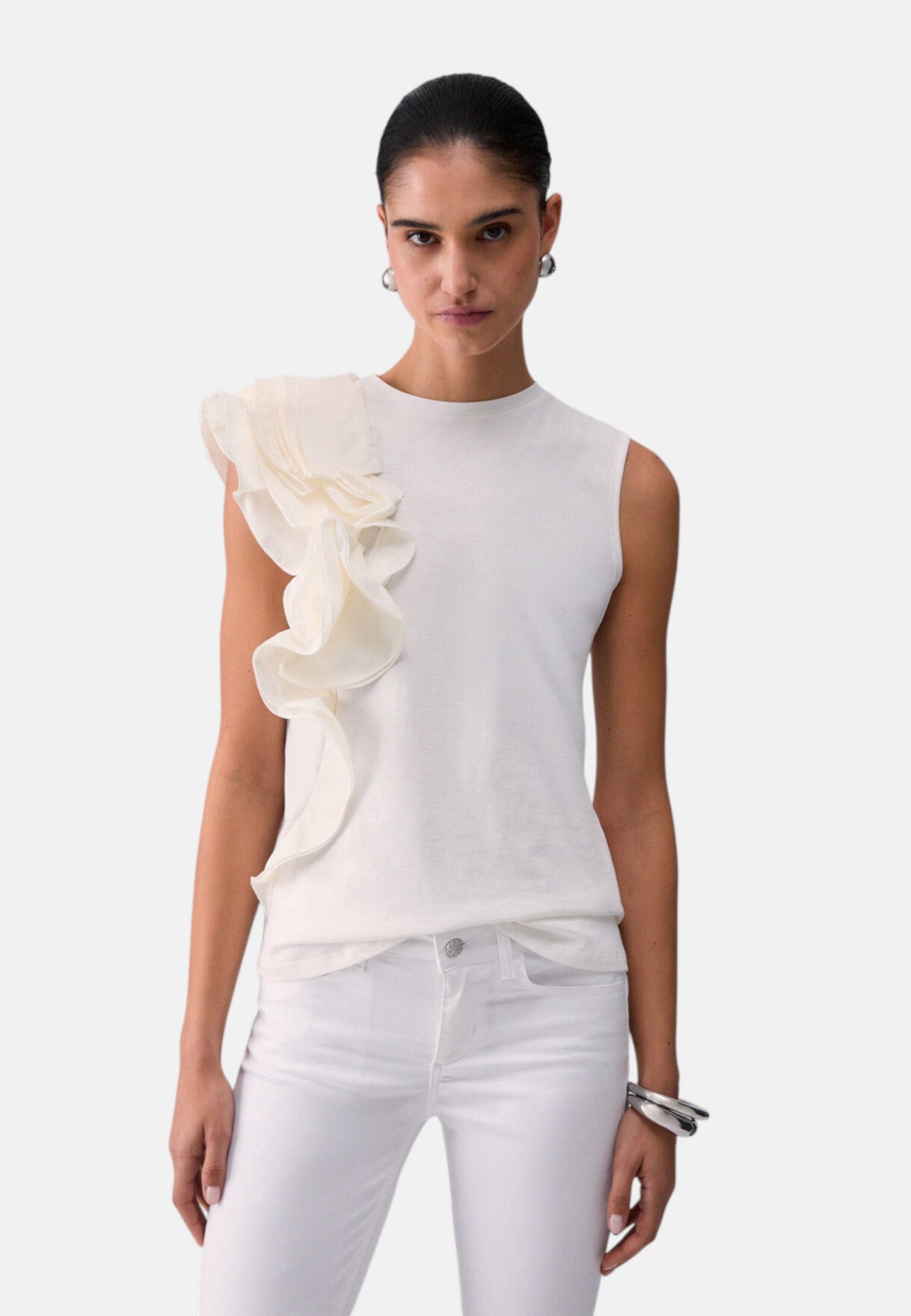 T-Shirt Manica Corta Donna Liu Jo Con Volant  CA6385J6308