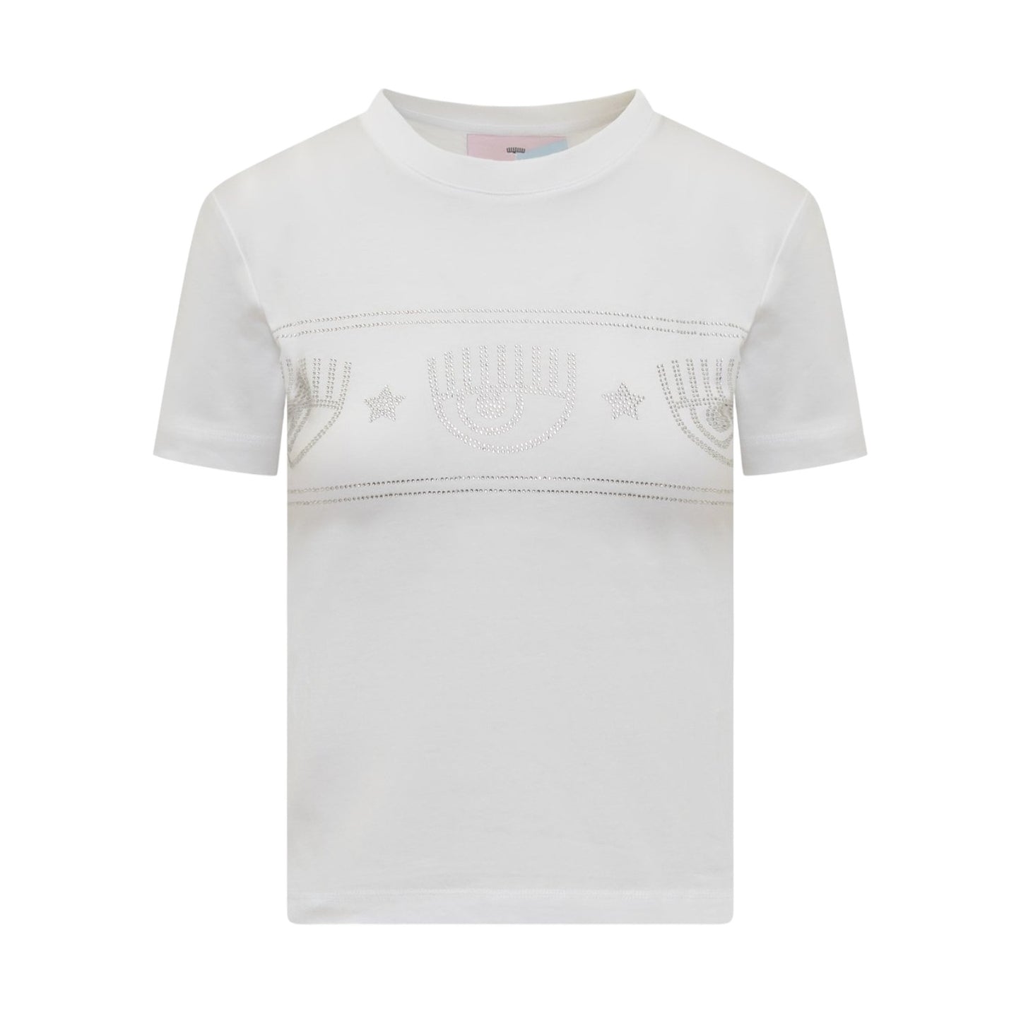 T-Shirt Manica Corta Donna Chiara Ferragni  Maxi Logomania Strass 74CBHG02CJG01