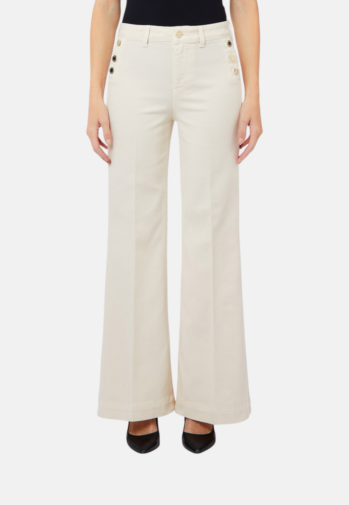 Pantaloni Flare Fit Donna Liu Jo Bottom Up A Vita Alta Flare Button UF6093T690A