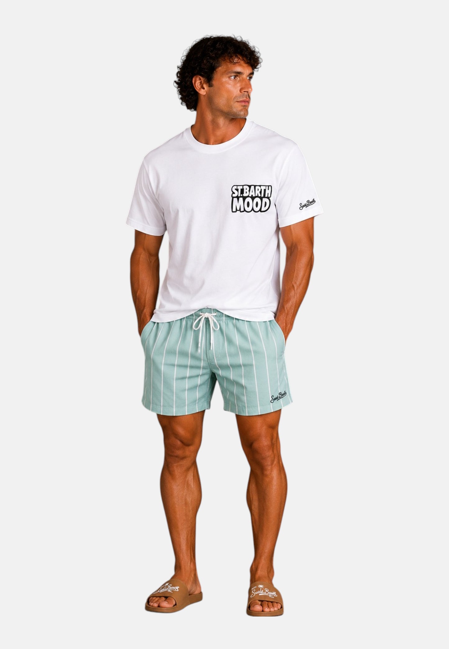 T-Shirt Manica Corta Uomo Mc2 Saint Barth Stampa/Ricamo Fronte E Retro Obelix Sb Mood Emb Portland PRL0002