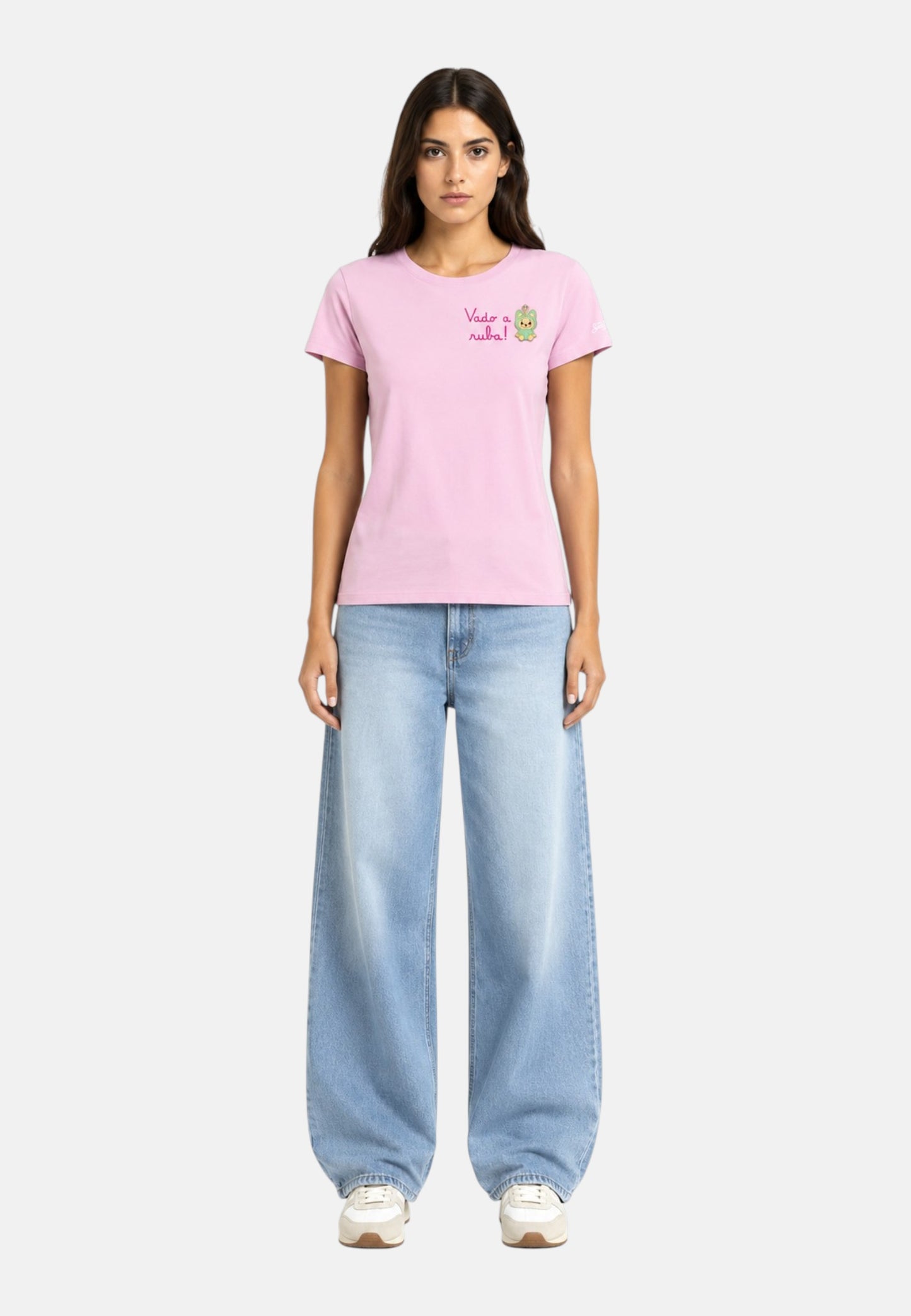 T-Shirt Manica Corta Donna Mc2 Saint Barth Vado Ruba Puppy Charm Emb Emilie EMI0001