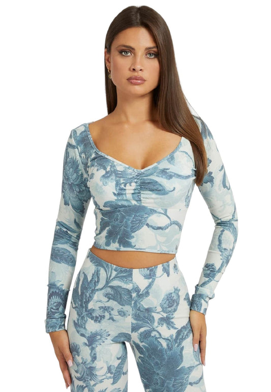 Top Manica lunga Donna Guess  Ls Enriqueta W3RP37KBKW0