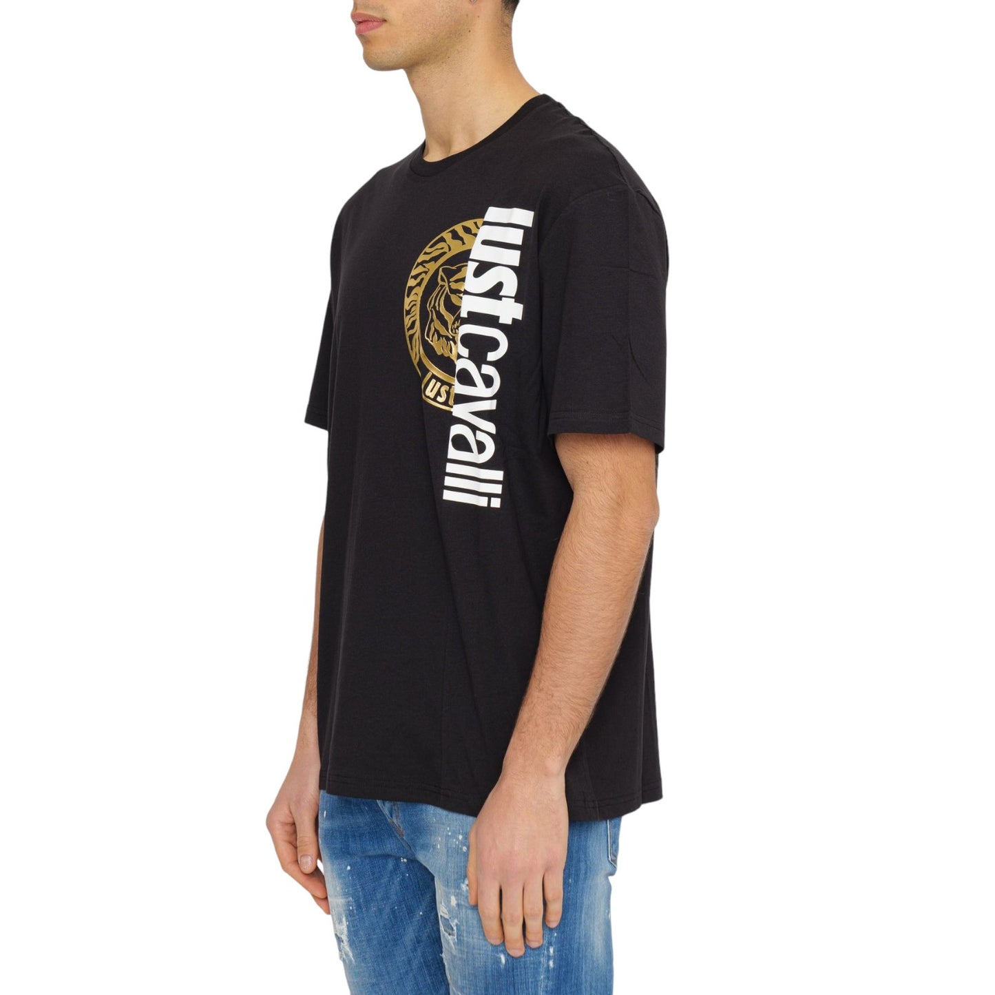 T-Shirt Manica Corta Uomo Just Cavalli  74Mm600 R T Round Split Logo 74OBHF05CJ200