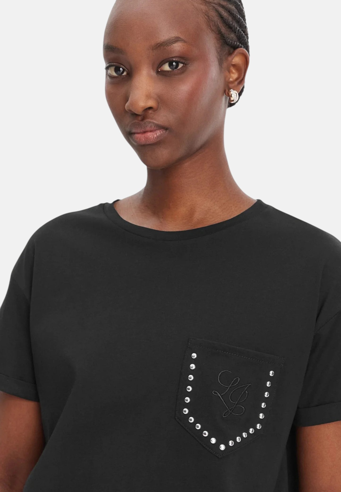 T-Shirt Manica Corta Donna Liu Jo Lj Studs Breast Eco Line WA6372JS923
