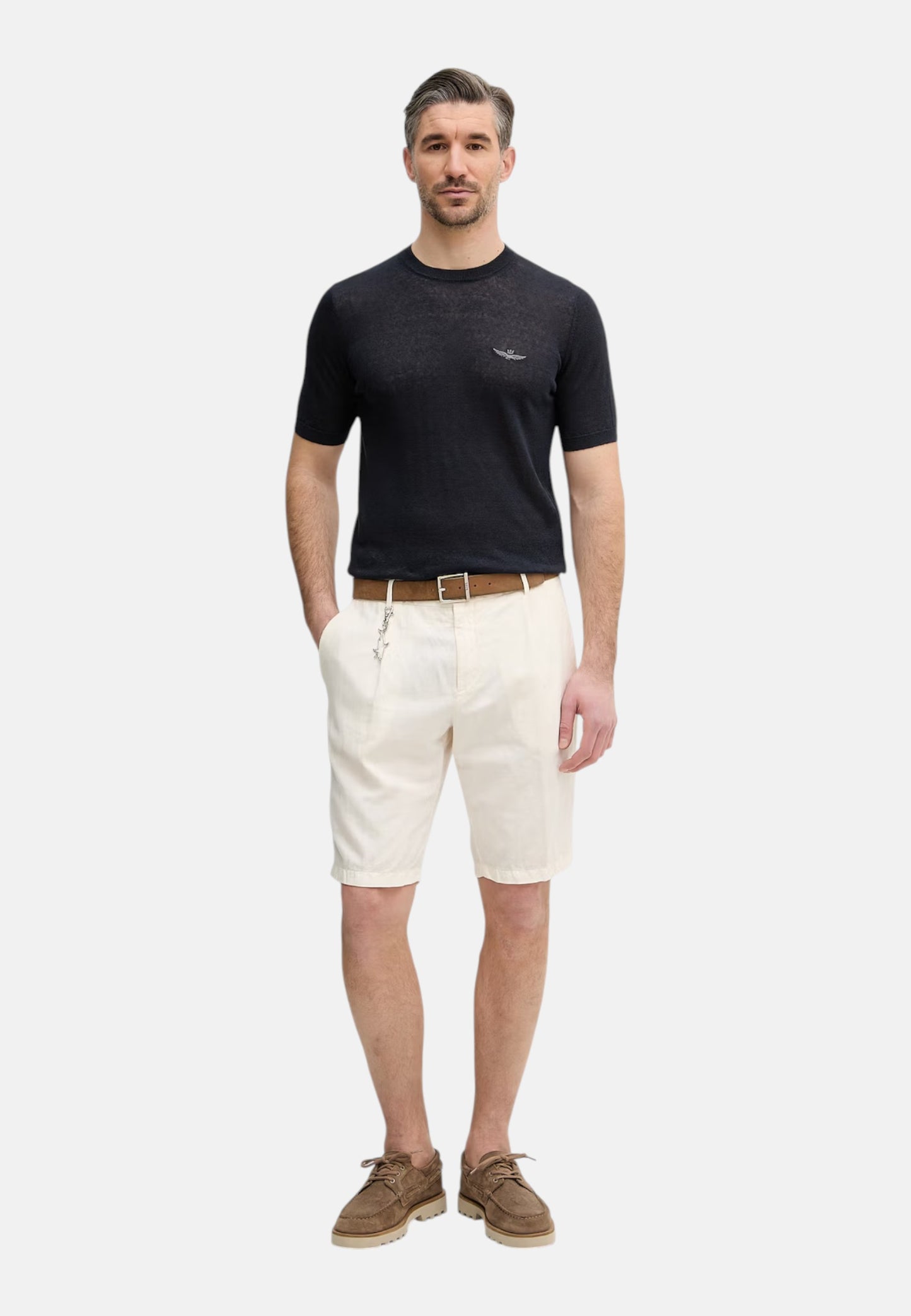 Maglia A Girocollo Uomo Aeronautica Militare Manica Corta In Lino  261MA1624UL00935