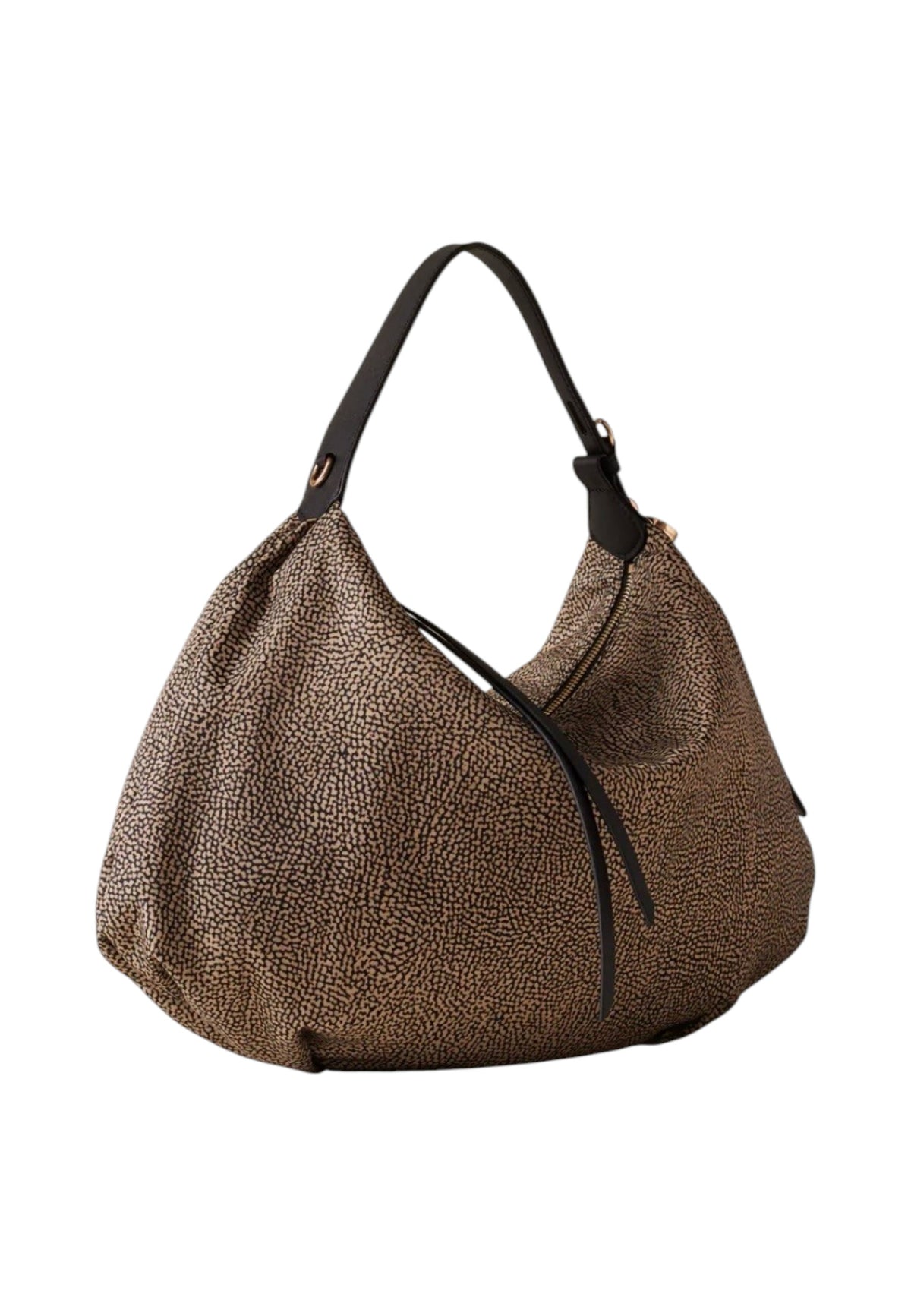 Borsa A Spalla Donna Borbonese Formato medio, Doppi manici, Tela canvas spalmata, Dettagli in vitello Flight 910102860207