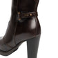 Stivali Con Tacco Donna Nero Giardini Tomaia in pelle, gambale alto, morsetto decorativo, chiusura laterale con zip, tacco largo, Made in Italy  I617951D