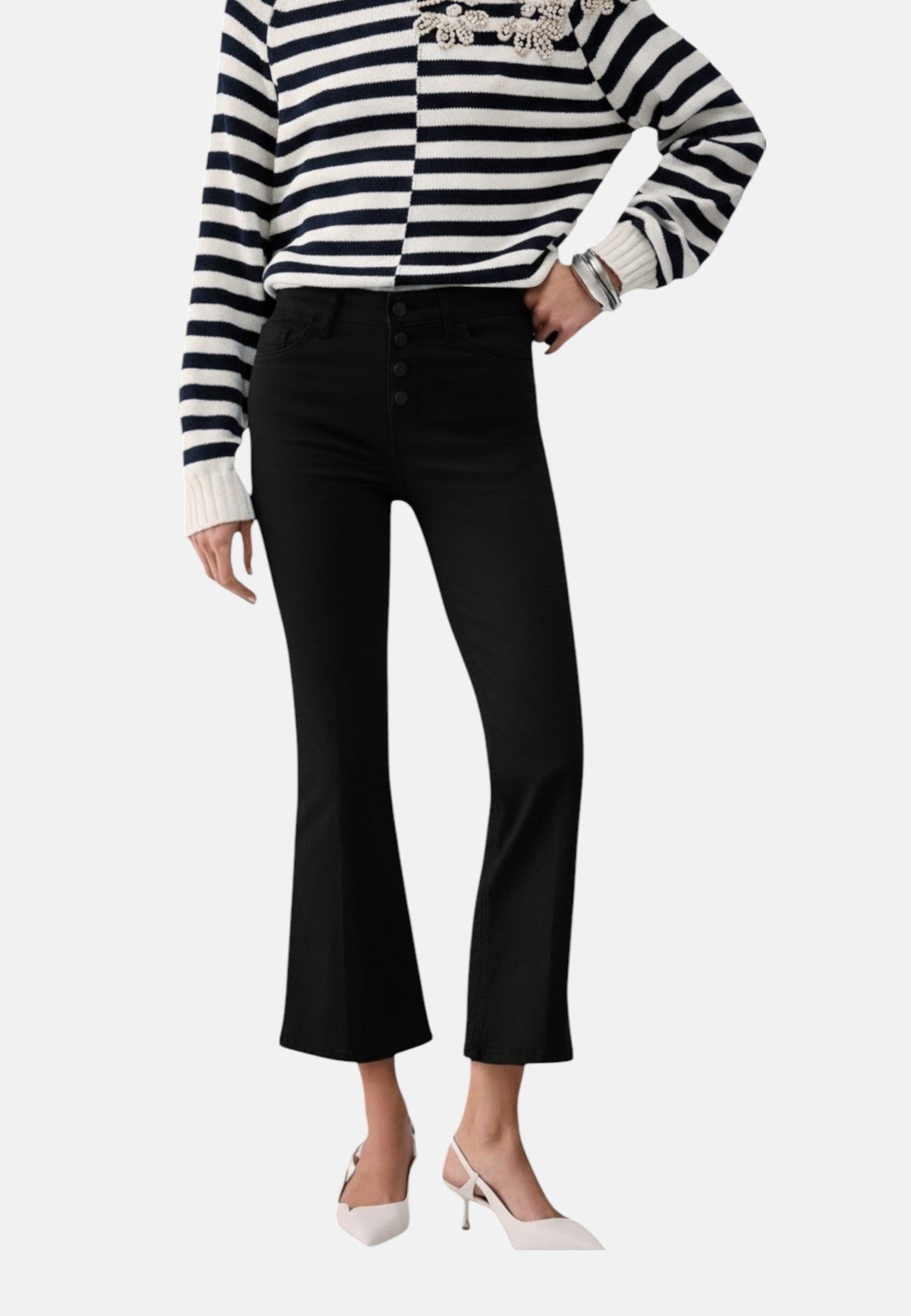 Pantaloni Flare Fit Donna Liu Jo Cropped Vita Alta Princess WA6256T367A