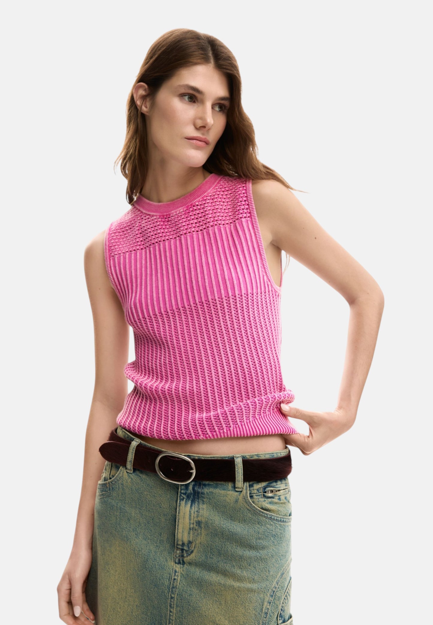 Canotta  Donna Desigual In Tessuto Crochet Roma 26SWTF02