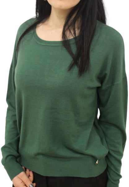 Maglione A Girocollo Donna White Wise Con Spalla Scesa  WW18000