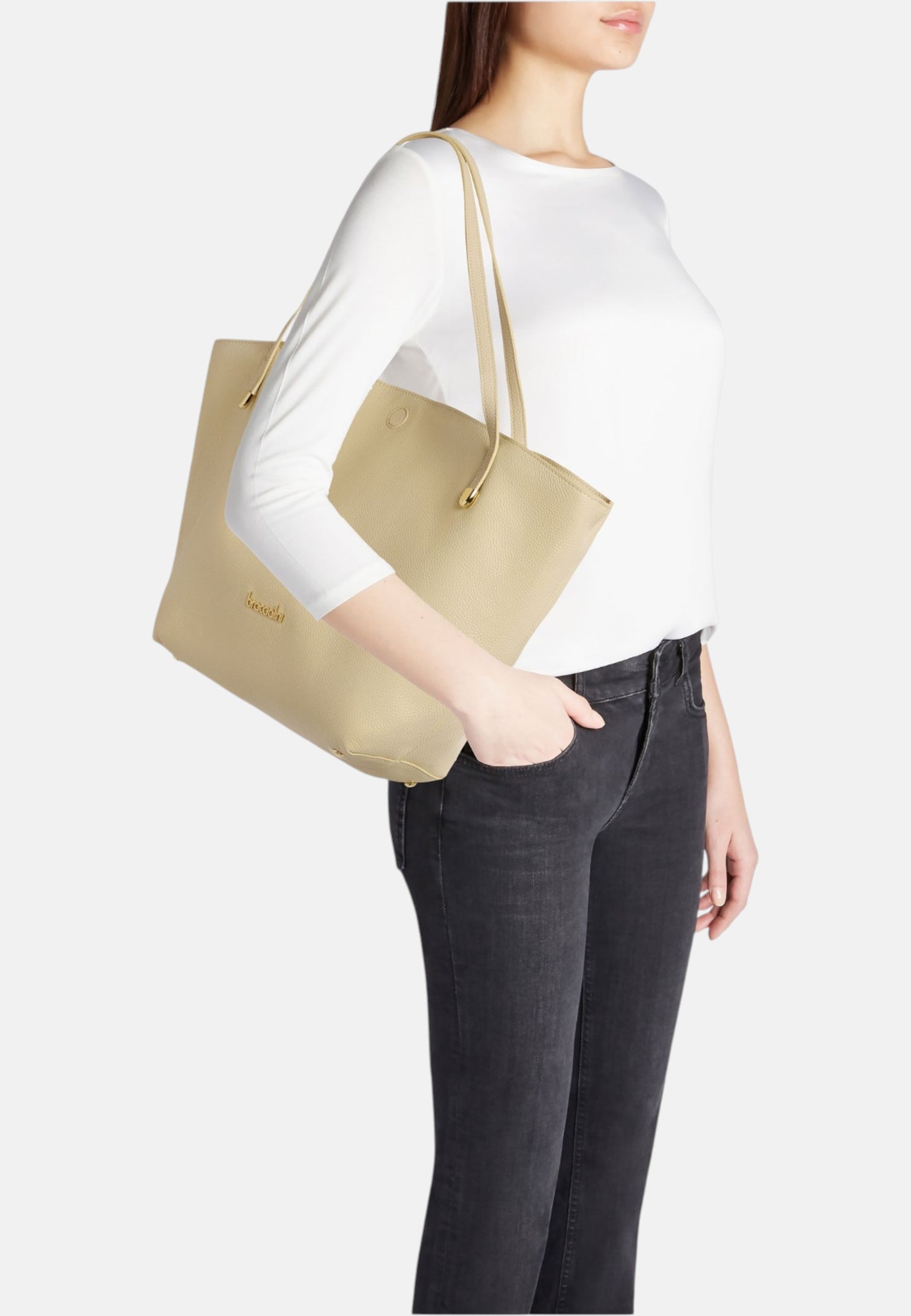 Borsa A Spalla Donna Braccialini Shopping In Pelle Ariel B19031PP
