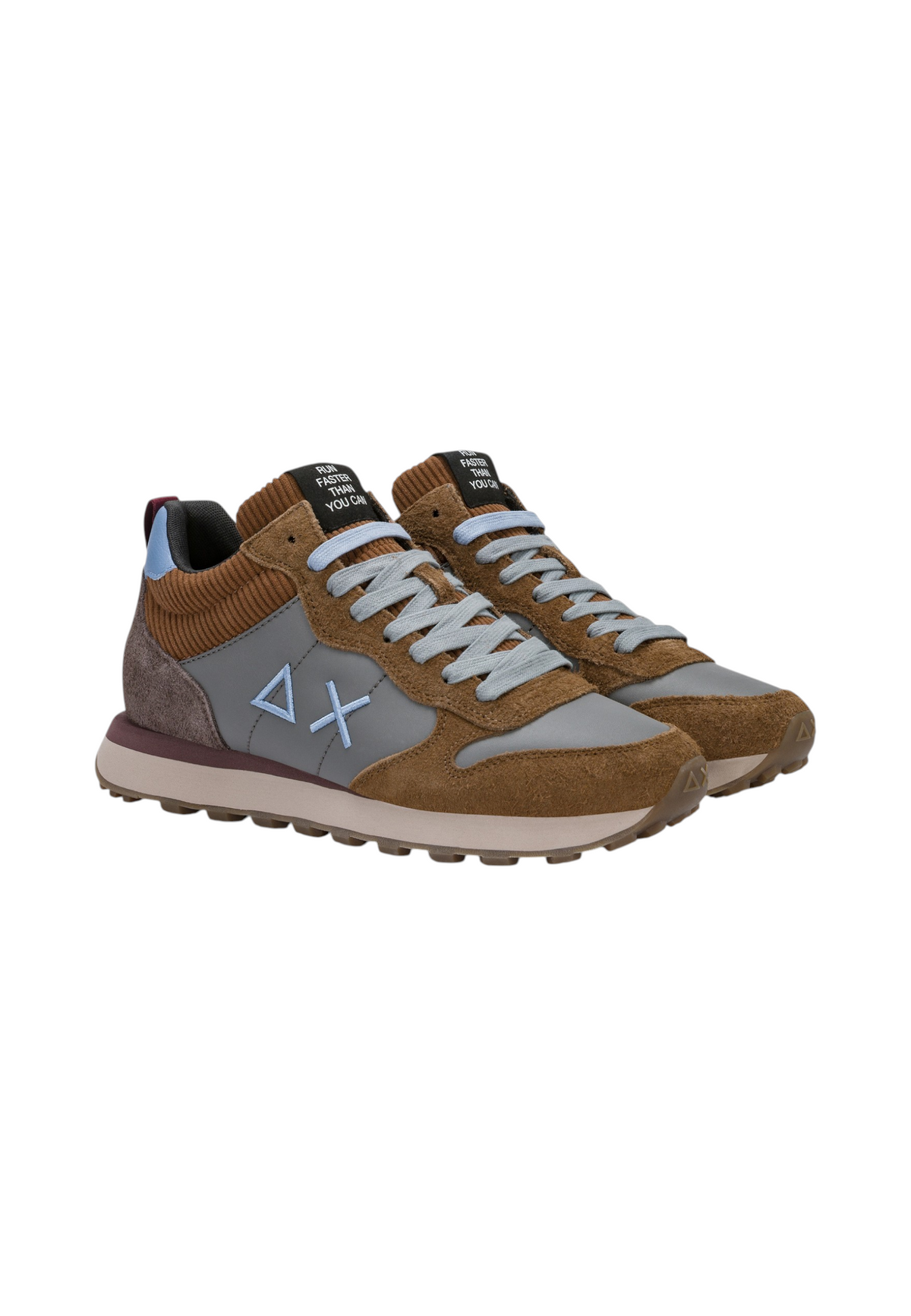 Sneakers Basse Uomo Sun68 Stile Running, Materiali Misti, Dettagli Multimateriale, Logo Ricamato Tom 2.0 Winter Mid Z46119