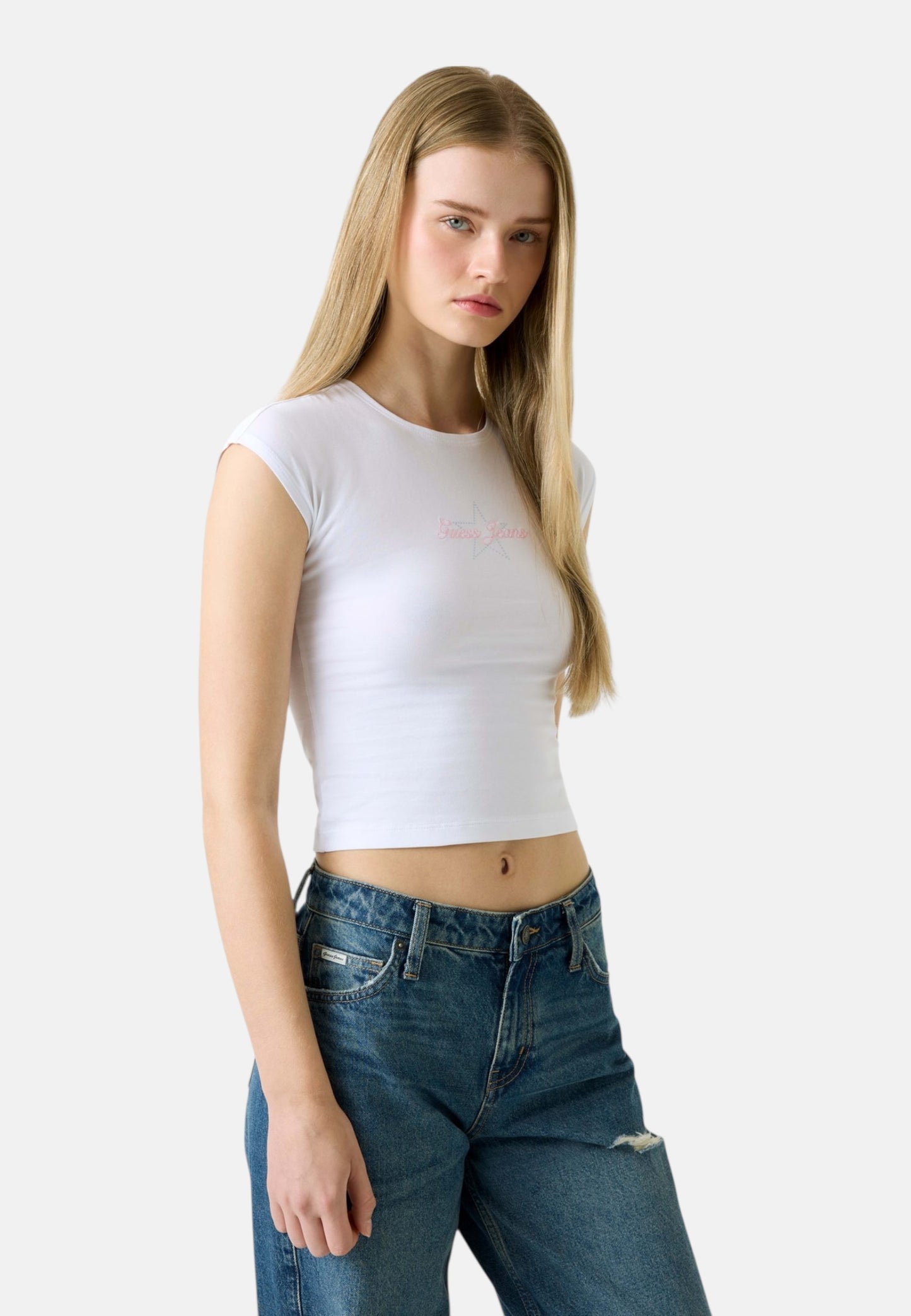 T-Shirt Manica Corta Donna Guess  Gj Raglan Star Baby W6RI21J1314