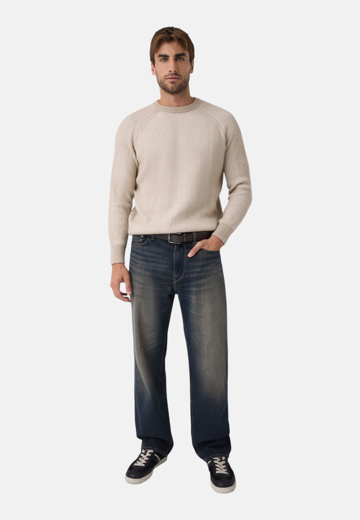 Maglione A Girocollo Uomo Guess Stripes Raglan Niro Vanis� M6BR19Z1368
