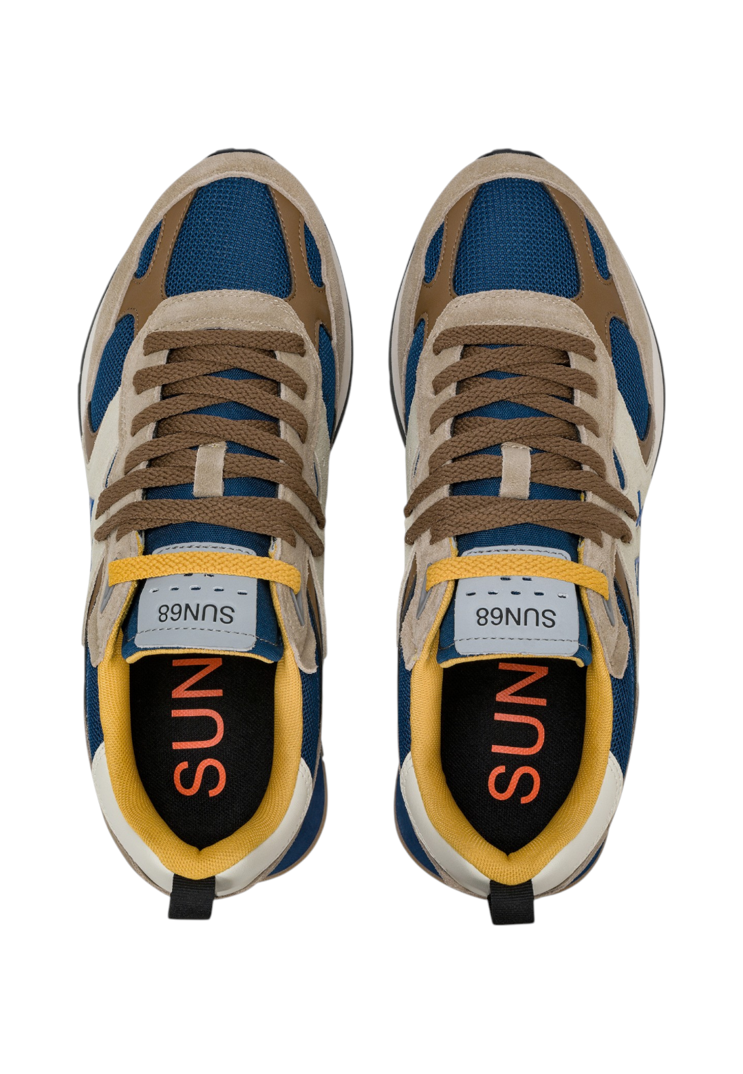 Sneakers Basse Uomo Sun68 Stile Running, Nylon E Suede, Maxi Logo, Outdoor Jaki Outdoor Z46124