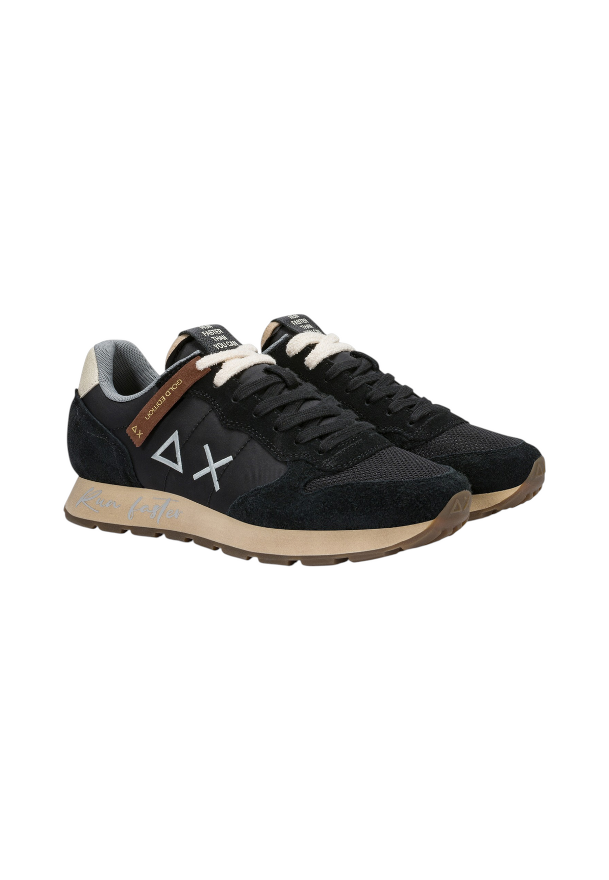 Sneakers Basse Uomo Sun68 Stile Running, Nylon E Suede, Effetto Vintage, Logo Ricamato Tom Vintage Z46105