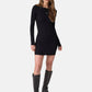 Vestito Corto Donna Guess Manica lunga, Girocollo, Costina Gj Patch W6BK05K5543