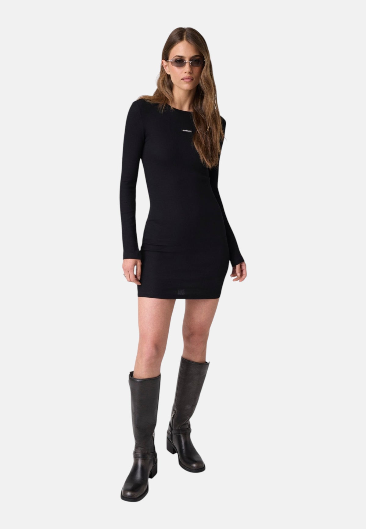 Vestito Corto Donna Guess Manica lunga, Girocollo, Costina Gj Patch W6BK05K5543