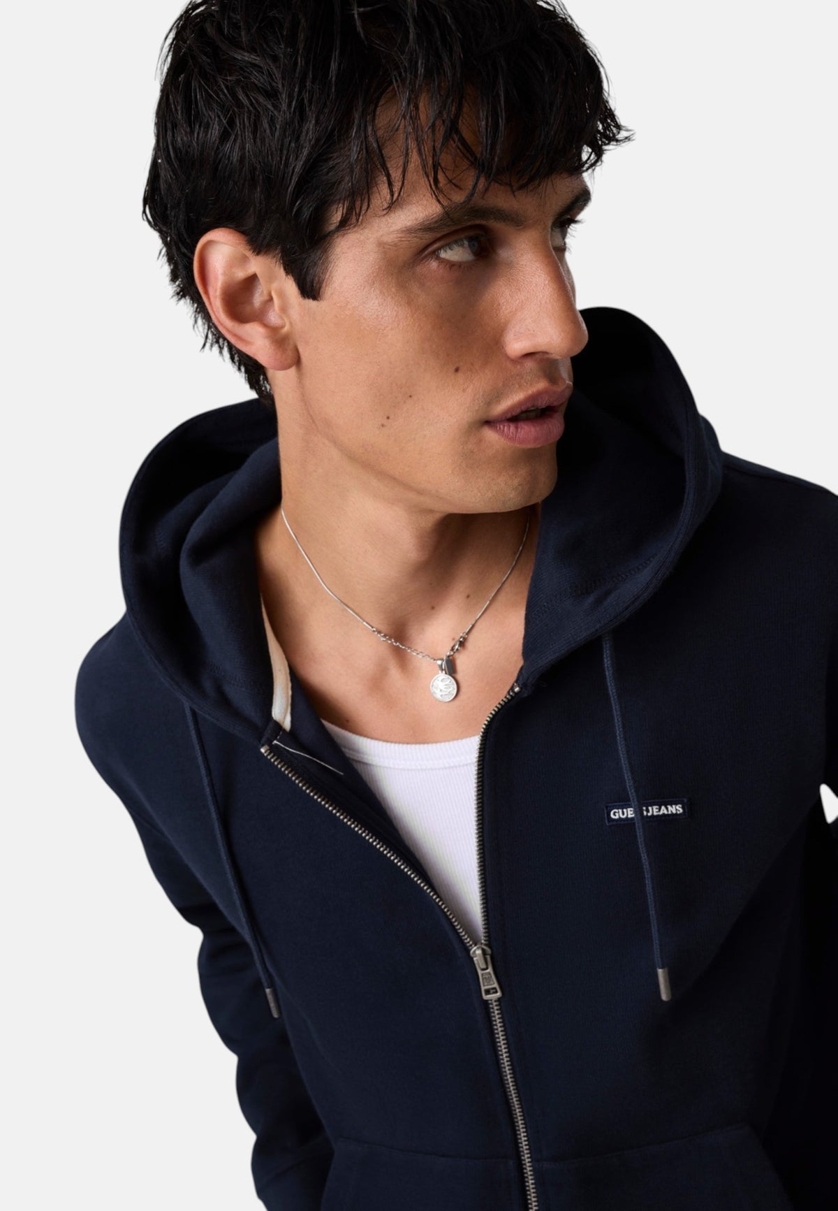 Felpa Con Zip Uomo Guess Vestibilit� regular, Costina, French rib Gj M6BQ05K5406