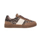 Sneakers Basse Donna Nero Giardini Tomaia in pelle, pelle scamosciata e tessuto, inserti animalier, chiusura con lacci, suola color gomma, Made in Italy  I617426D