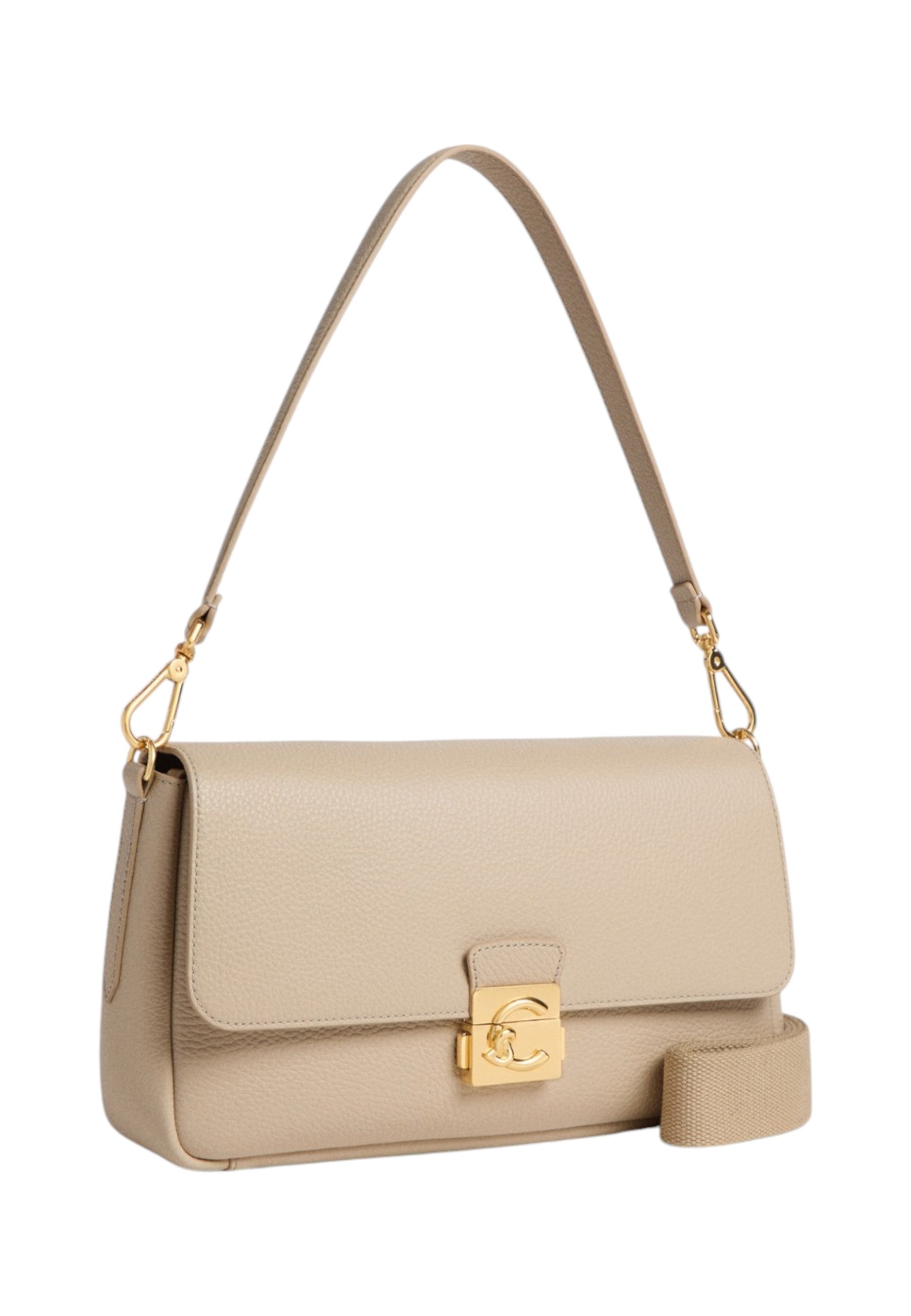 Borsa A Spalla Donna Coccinelle In Pelle Martellata Coccinelle C-Me Lock Large E1U4K120101