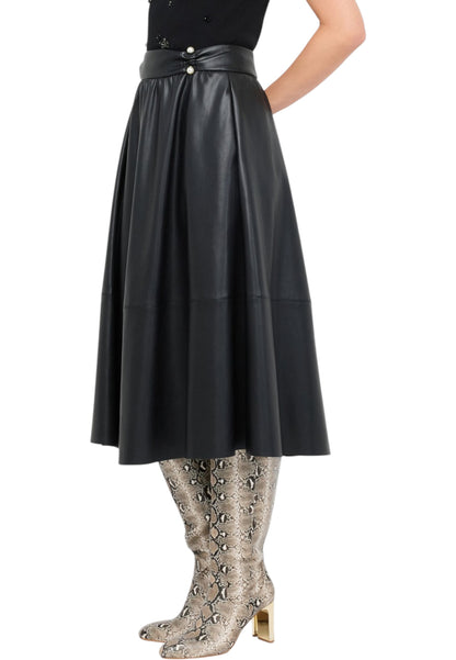 Gonna Midi Donna Liu Jo In Pelle Sintetica  CF5015E0624