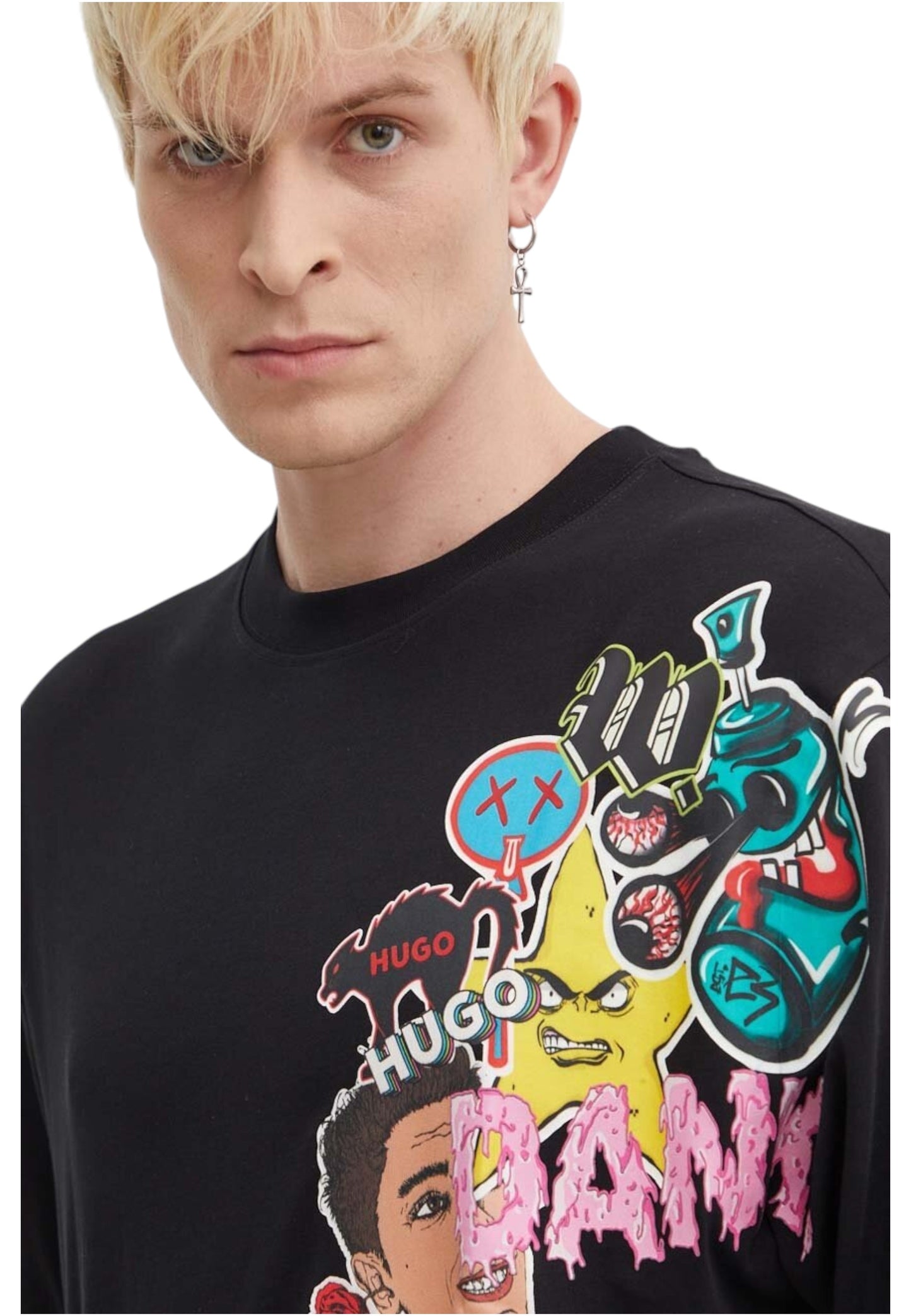 T-Shirt Manica lunga Uomo Hugo Relaxed Fit Dankonis 50517639