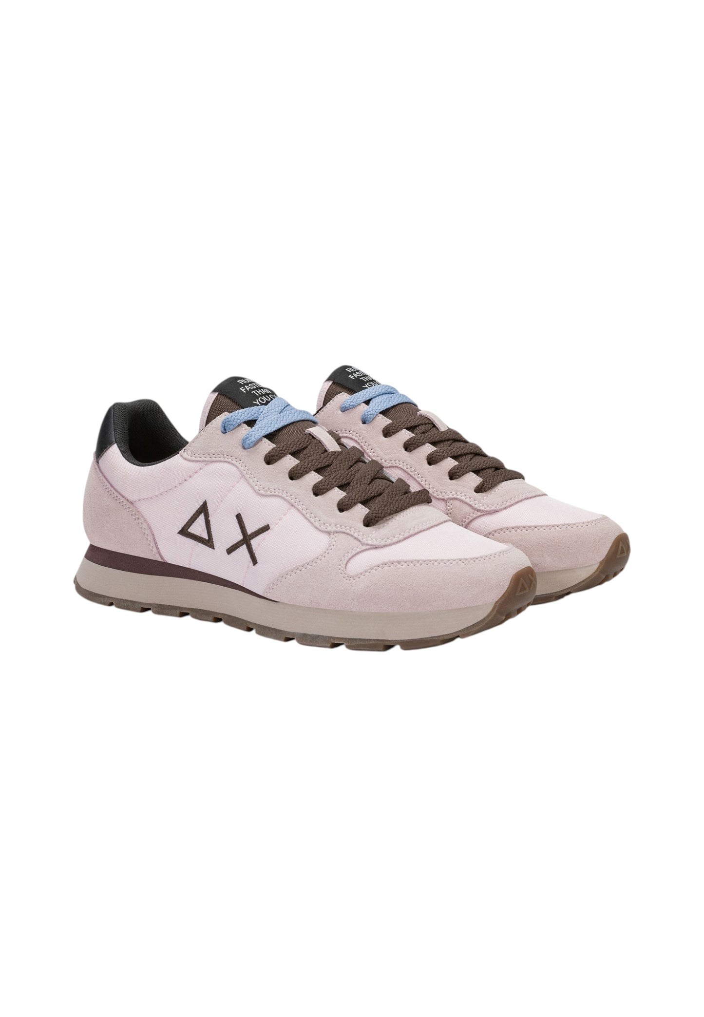 Sneakers Basse Uomo Sun68 Stile Running, Logo Ricamato, Nylon E Suede Tom Solid Z46101