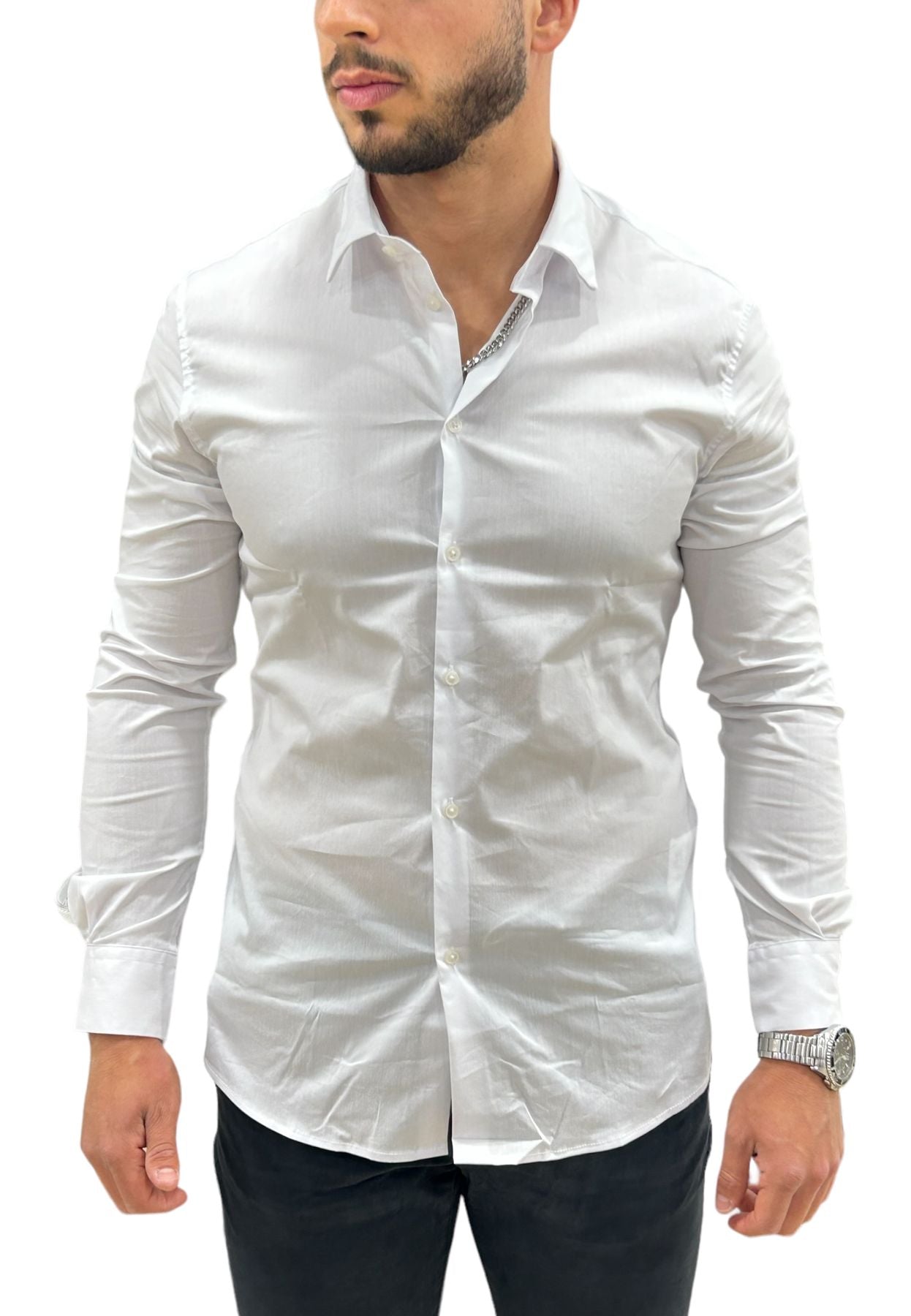 Camicia Manica lunga Uomo Gaudi Collo Francese Slim  321GU45003