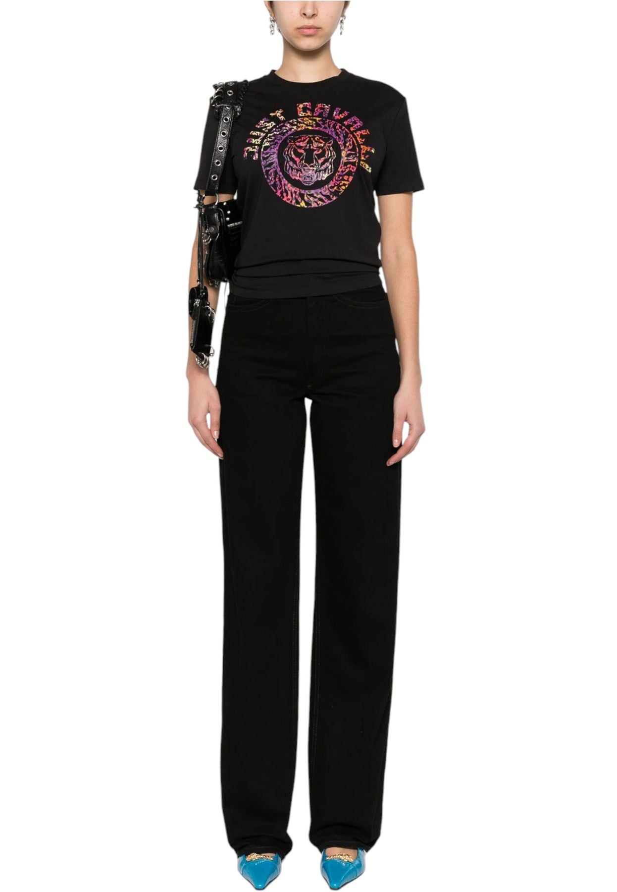 T-Shirt Manica Corta Donna Just Cavalli  Tiger Emblem Leo 76PAHC08CJ600