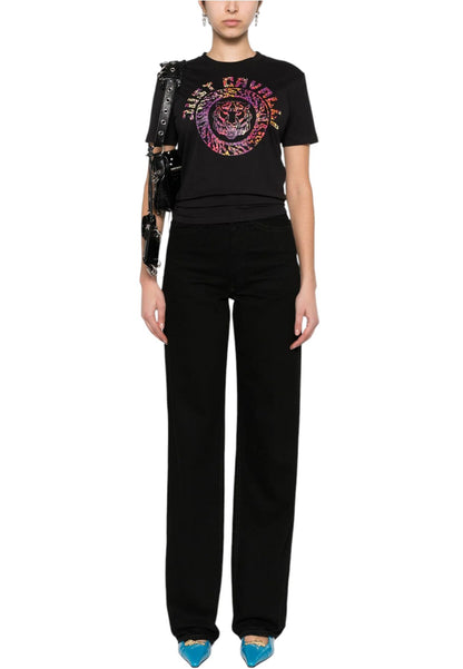 T-Shirt Manica Corta Donna Just Cavalli  Tiger Emblem Leo 76PAHC08CJ600