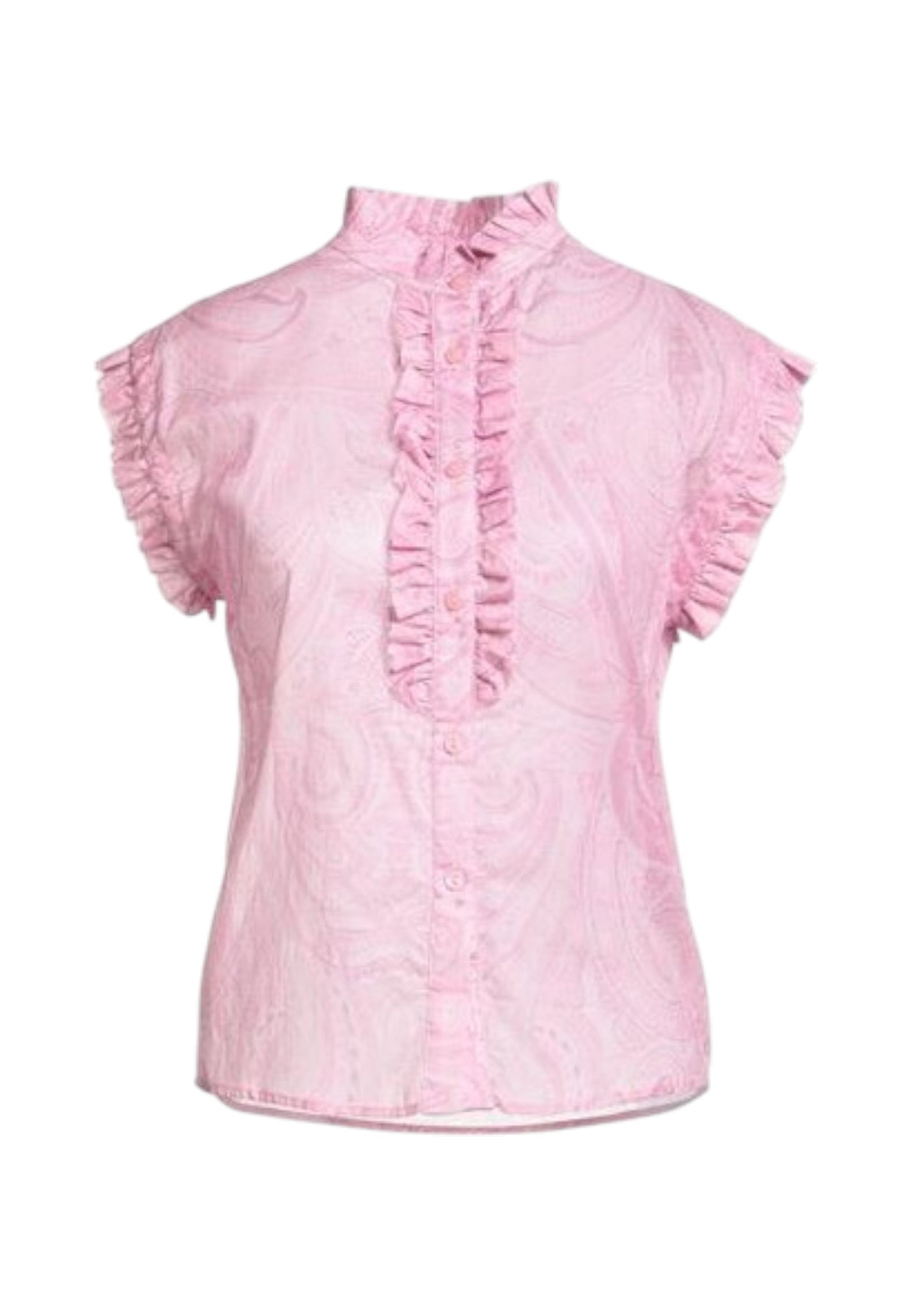 Camicia Senza Maniche Donna Gaelle  In Mussola Con Rouches E Flag GBDP16170