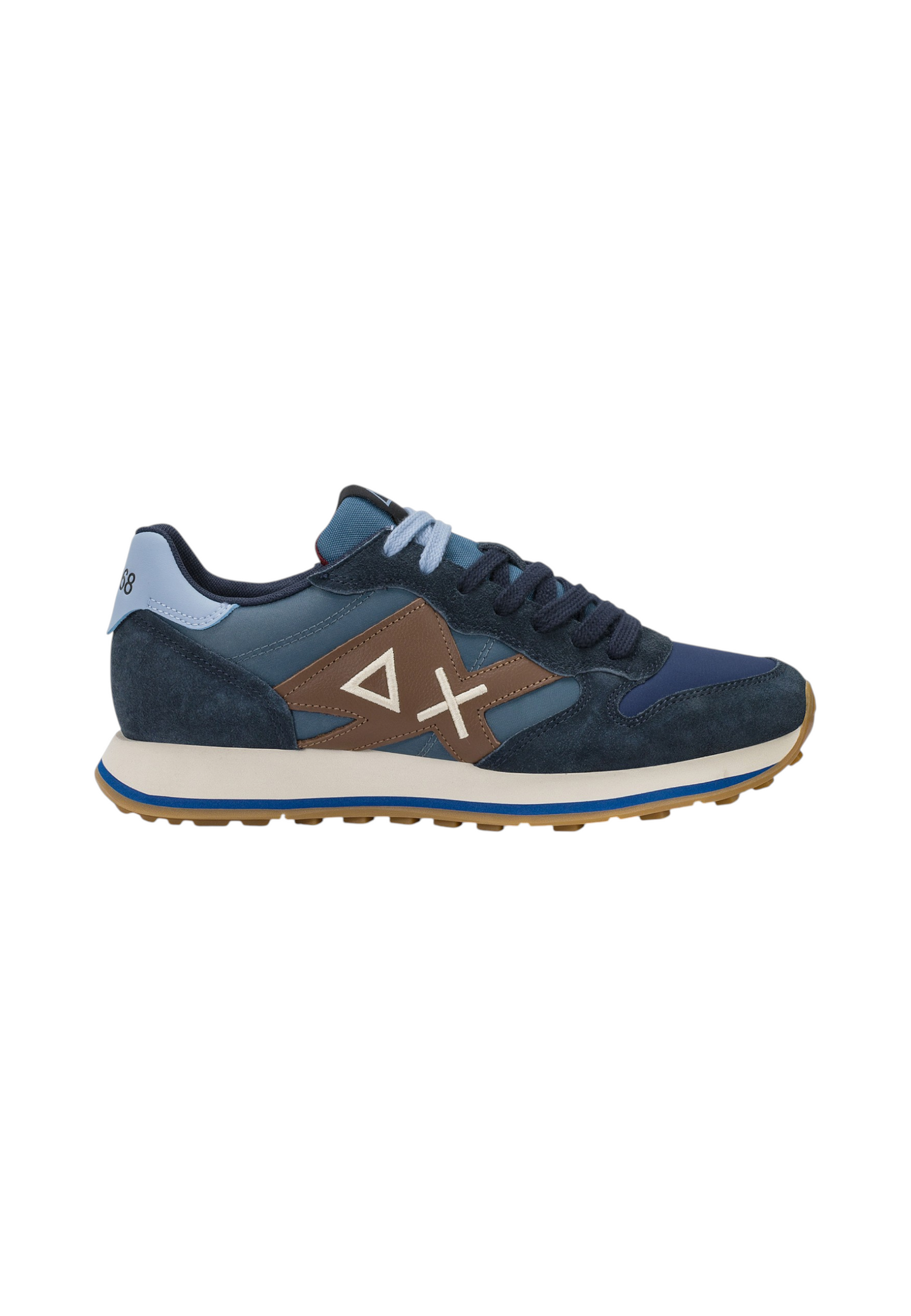Sneakers Basse Uomo Sun68 Stile Running, Nylon E Suede, Maxi Logo, Bicolor Jaki 2.0 Bicolor Z46122