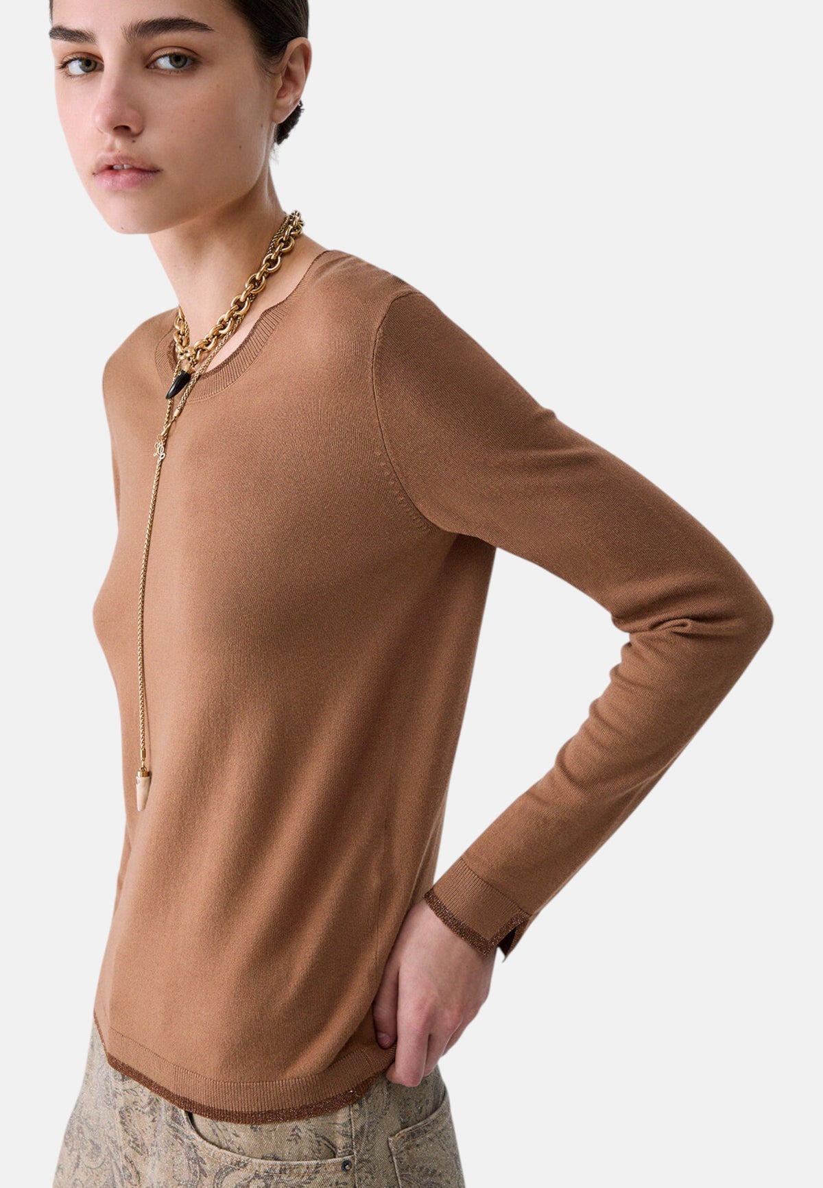 Maglia A Girocollo Donna Liu Jo Basic Fit  WF6015MS49I
