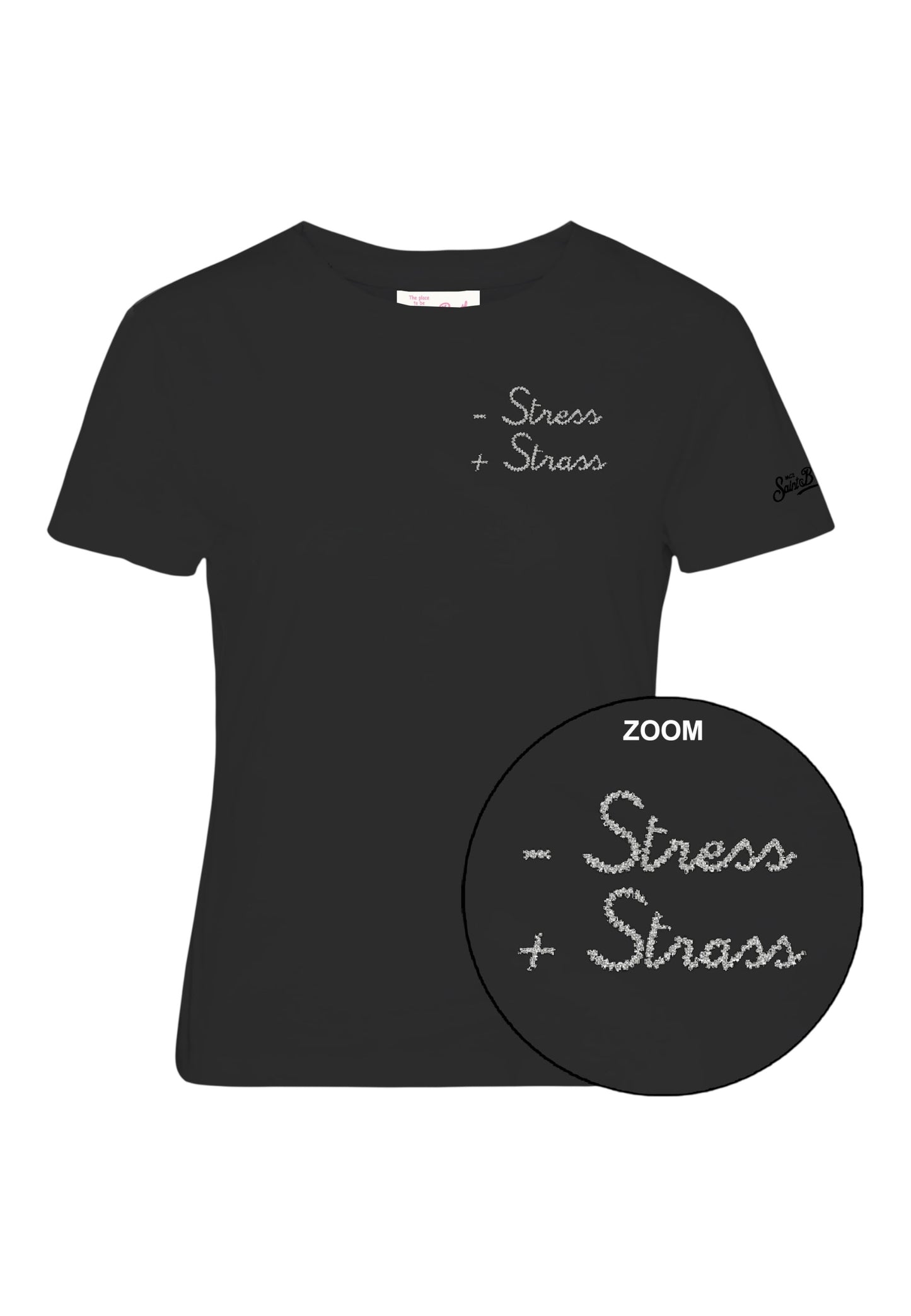 T-Shirt Manica Corta Donna Mc2 Saint Barth Stress Strass Strass Emilie EMI0001