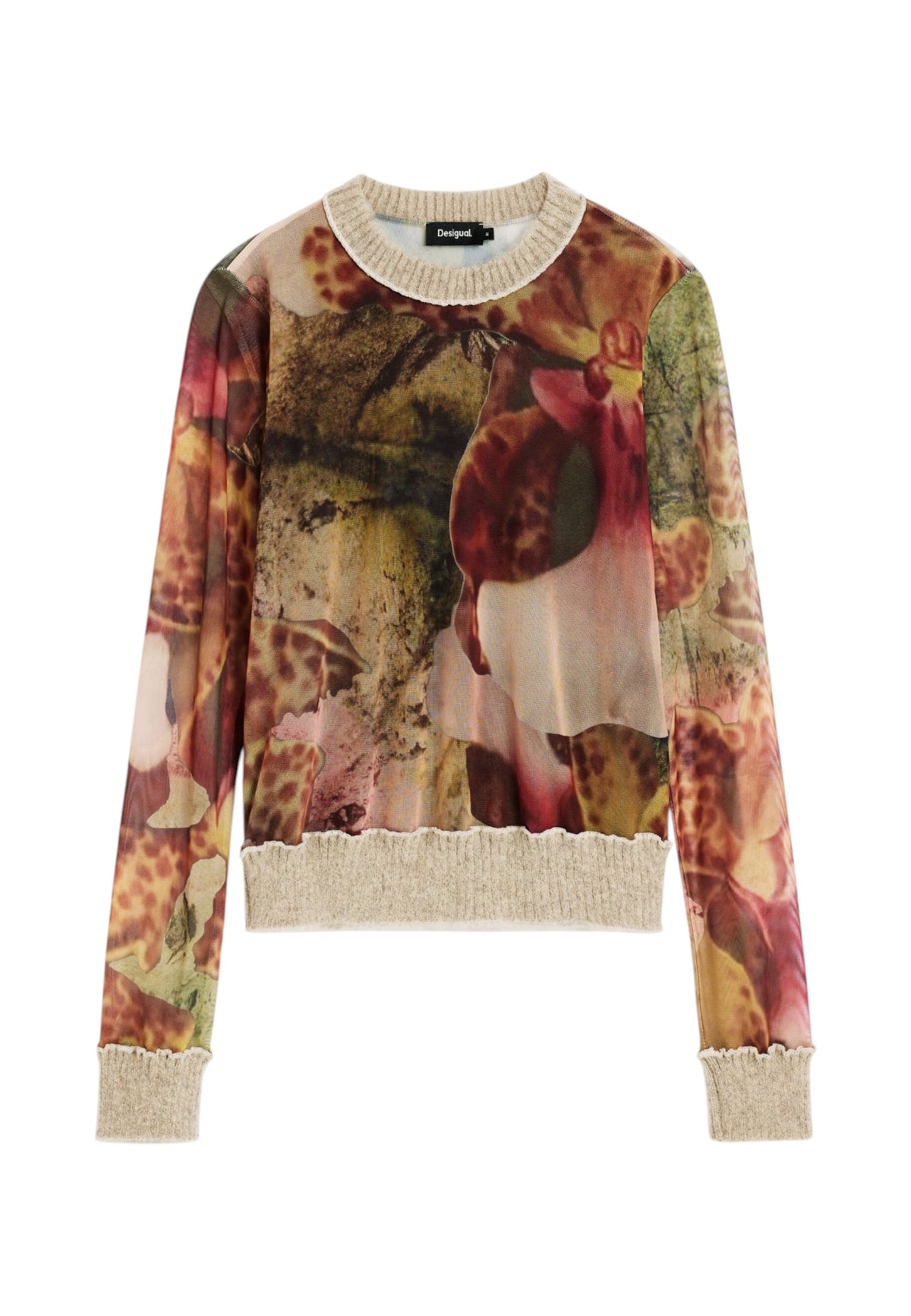 T-Shirt Manica Corta Donna Desigual  Ts Orchids Lacroix 26WWTK22