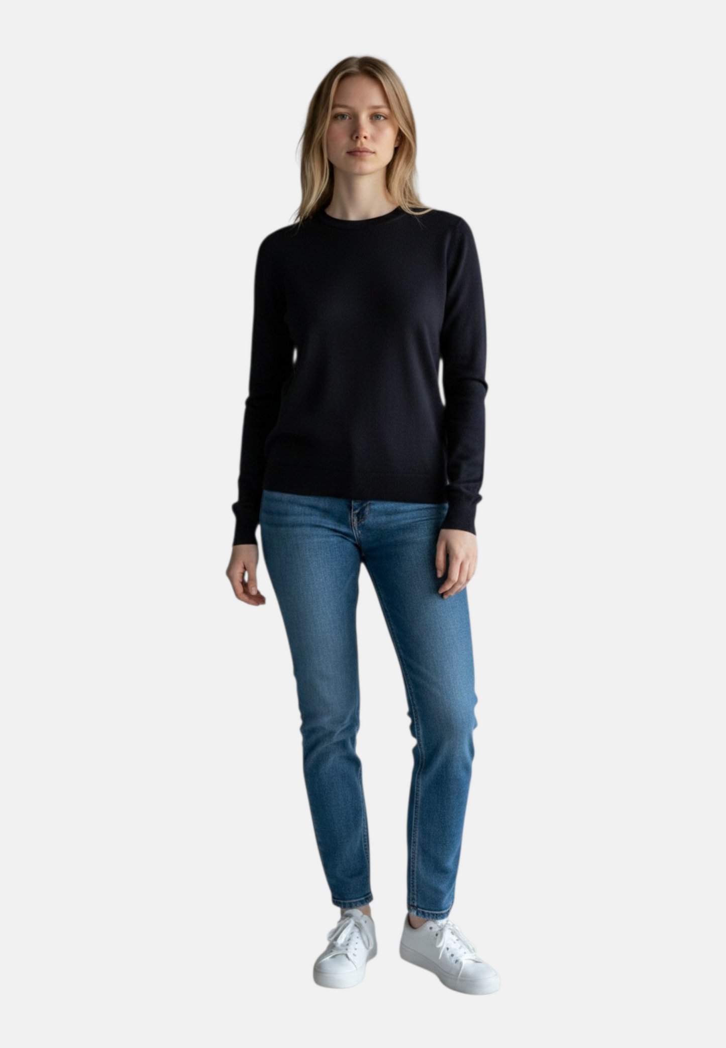 Maglione A Girocollo Donna White Wise   ESS104