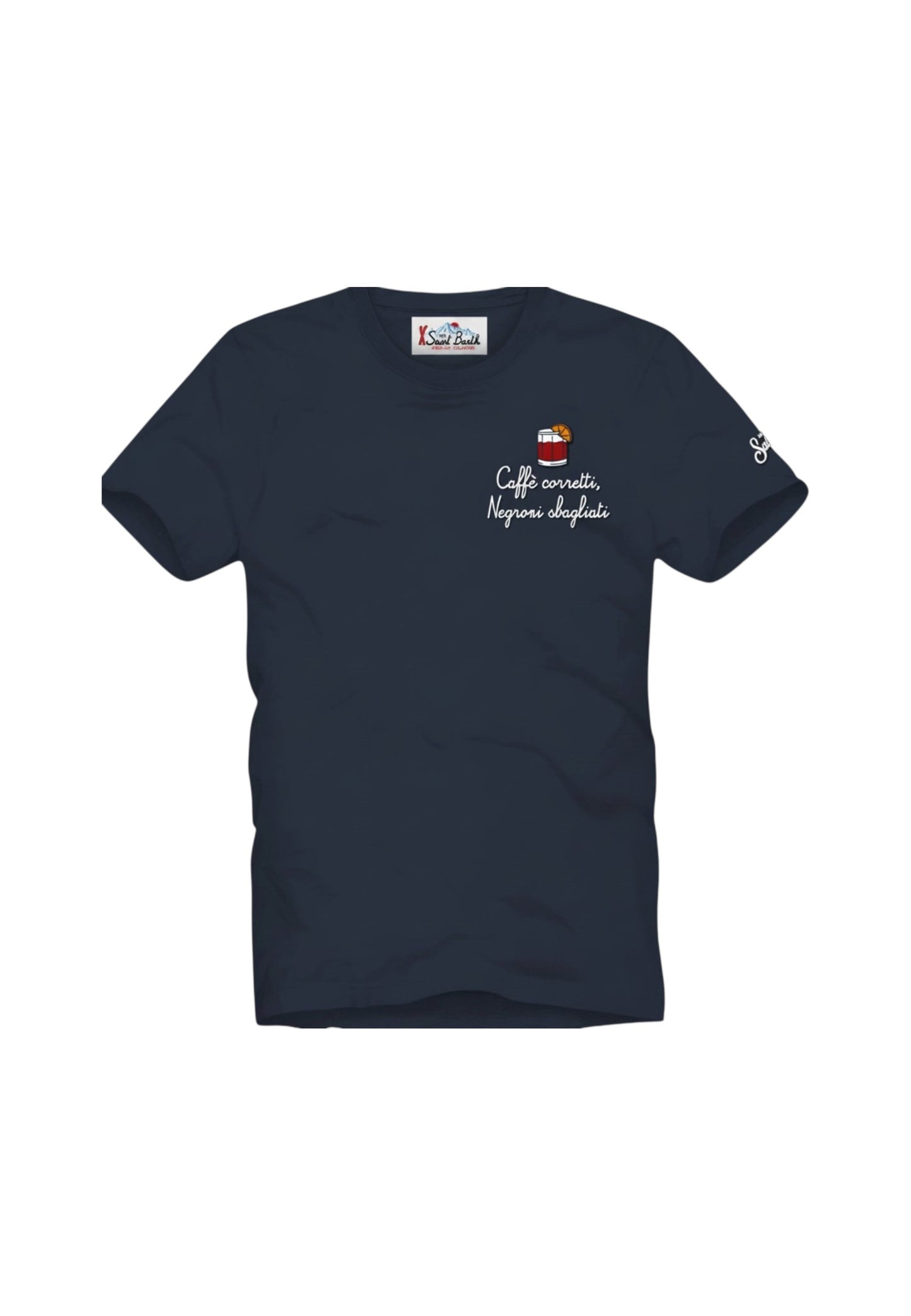 T-Shirt Manica Corta Uomo Mc2 Saint Barth Stampa E/O Ricamo Frontale Negroni Corretti Portofino POT0001