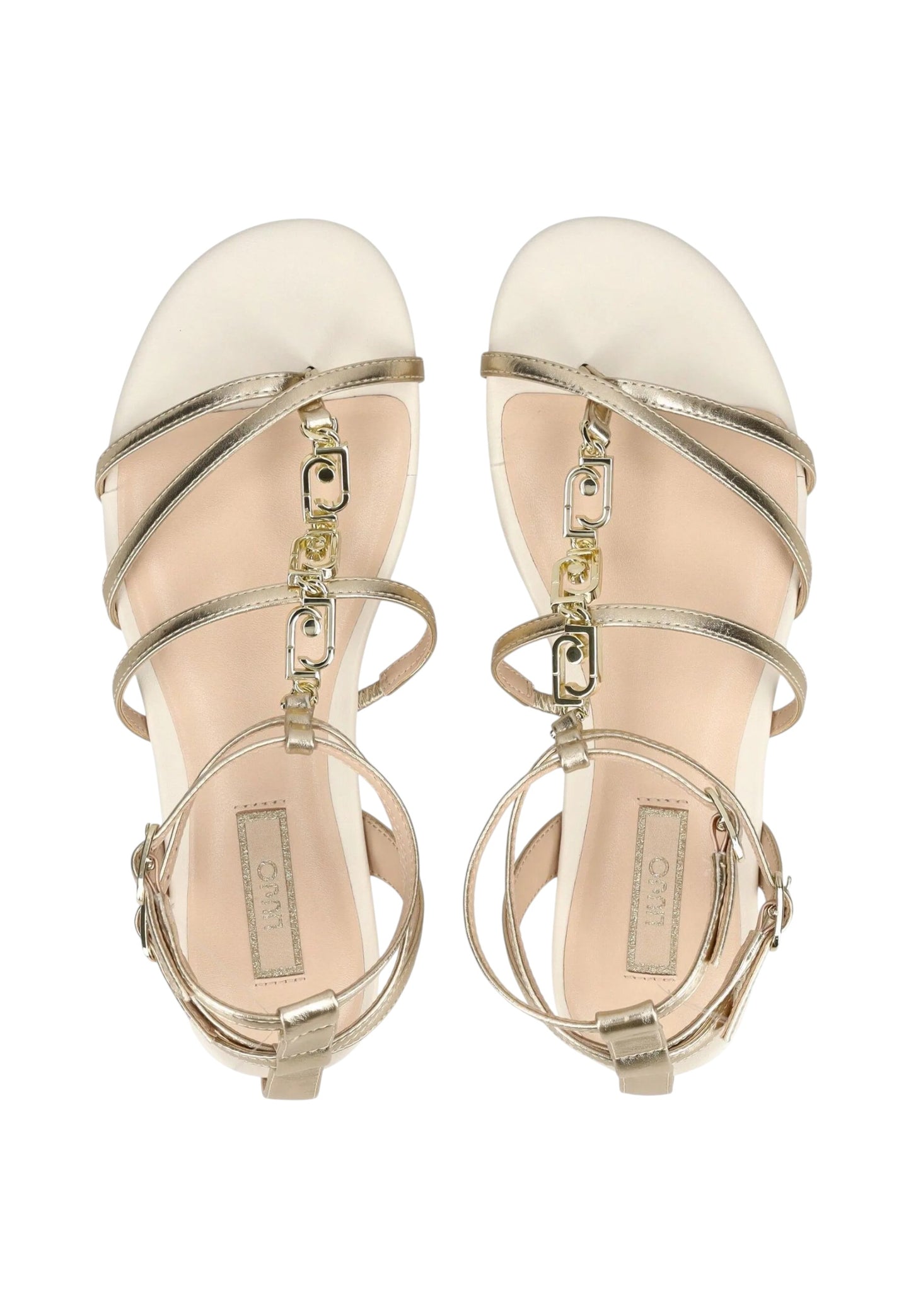 Sandali Bassi Donna Liu Jo In Pelle Metallizzata Oro Chiaro Sandy 09 SA6123EX029