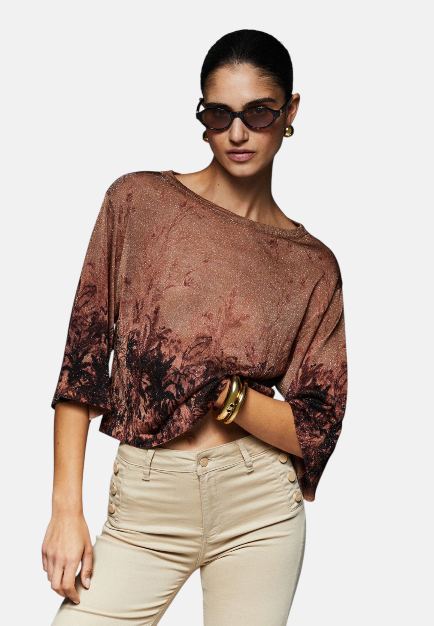 Maglia Scollo A Barca Donna Liu Jo Con Stampa  CA6355MA71N