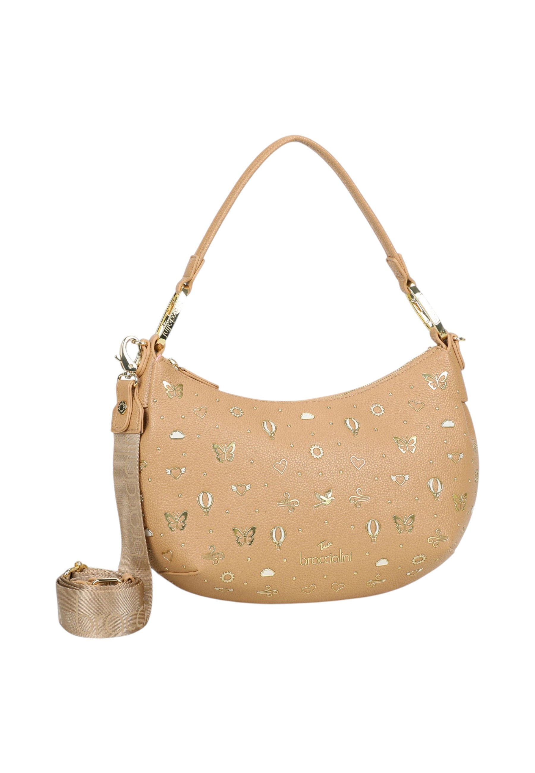Borsa A Spalla Donna Braccialini Mezzaluna Con Tracolla Beth Strass B18882YY