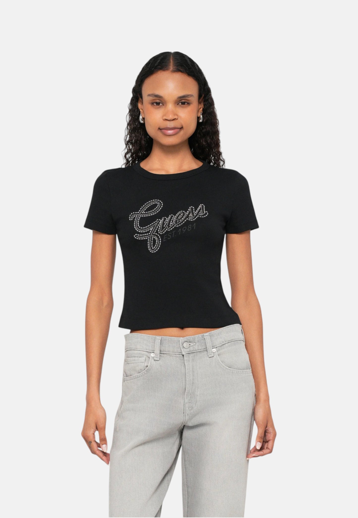 T-Shirt Manica Corta Donna Guess  Guess Studs Script W6RI22KA0H1